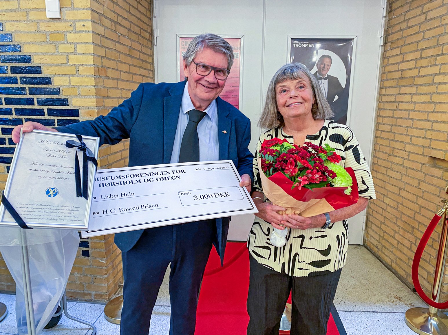 Lisbet Hein kender alt til Hørsholms historie og er hædret med den nystiftede H.C. Rosted-prisen, som Museumsforeningen for Hørsholm Hegn og formand Peter Brandi står bag.