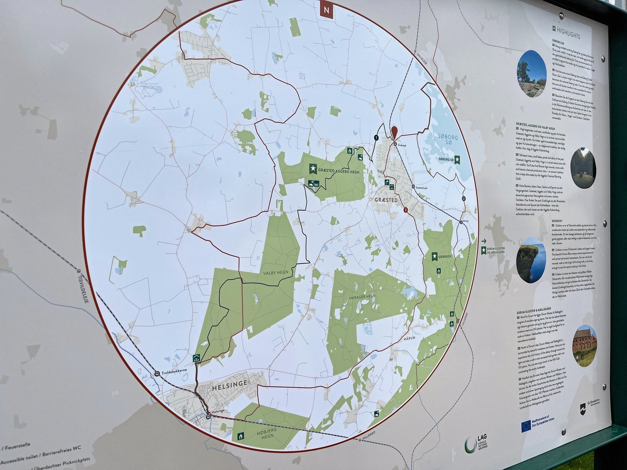Fra smørhullet Græsted fører tre ruter ud i Nationalpark Kongernes Nordsjælland.