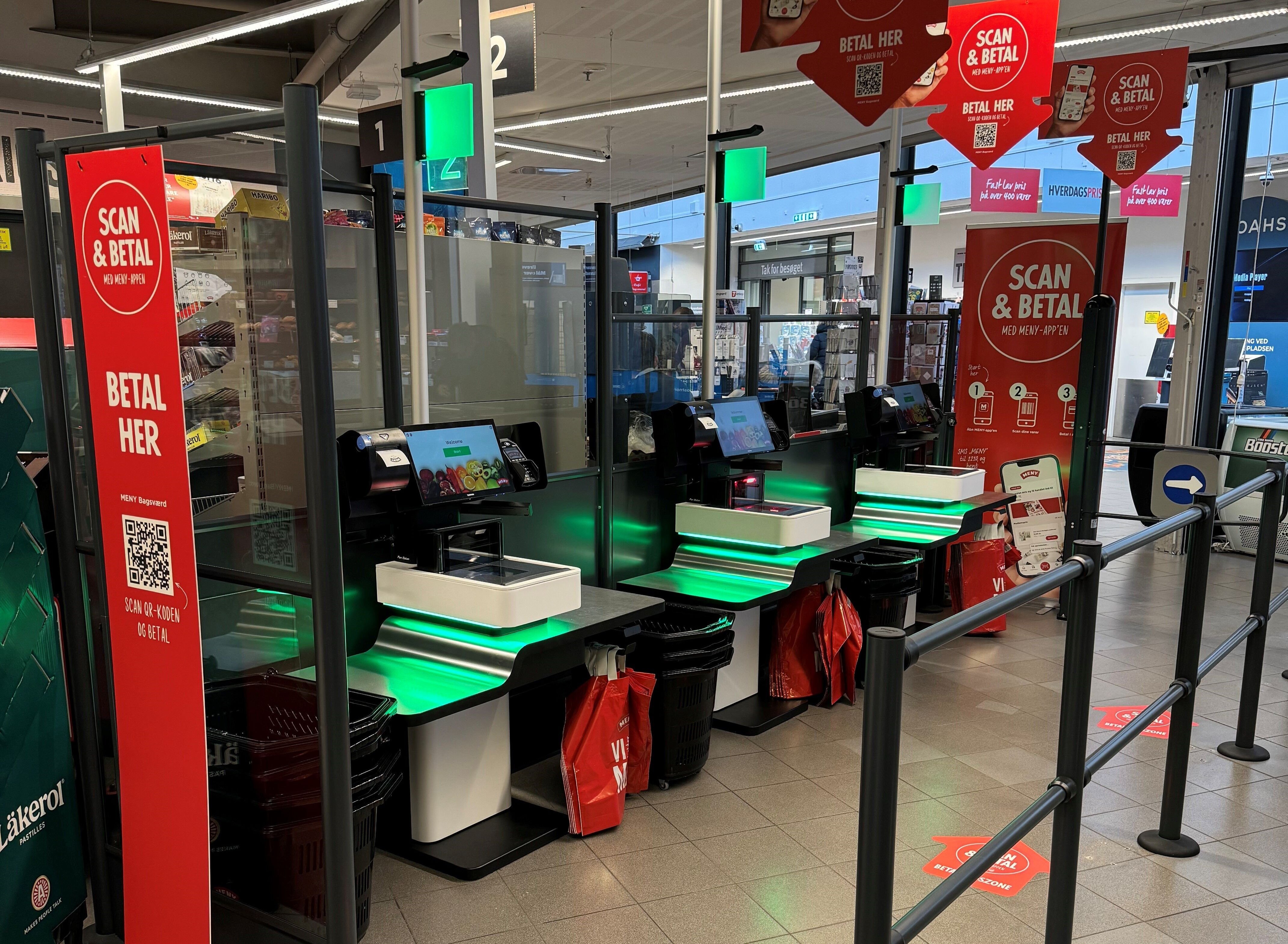 Meny Bagsværd har nu fået scan-selv-kasser som den første butik i kæden.
