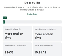 Også her er køen kæmpe. - Screendump/Royal Run Også her er køen kæmpe.