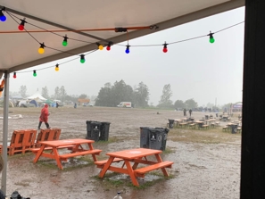Dårligt vejr påvirker ikke kun salget i boderne, men også næste års billetsalg. Billedet her blev taget på sidste års festival, der var den næstvådeste i historien. - Lars Kimer Dårligt vejr påvirker ikke kun salget i boderne, men også næste års billetsalg. Billedet her blev taget på sidste års festival, der var den næstvådeste i historien.