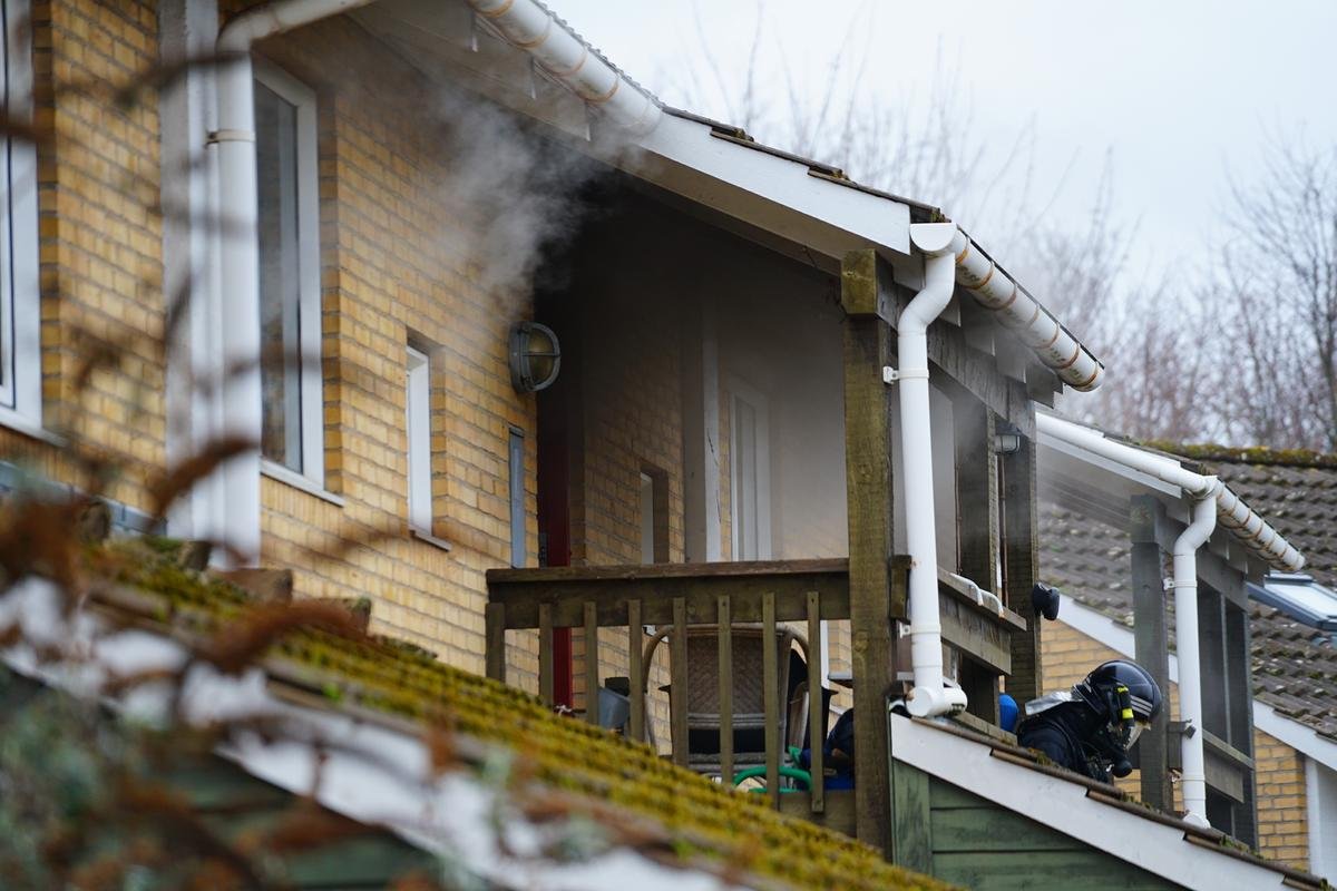 Brand i rækkehus i Næstved