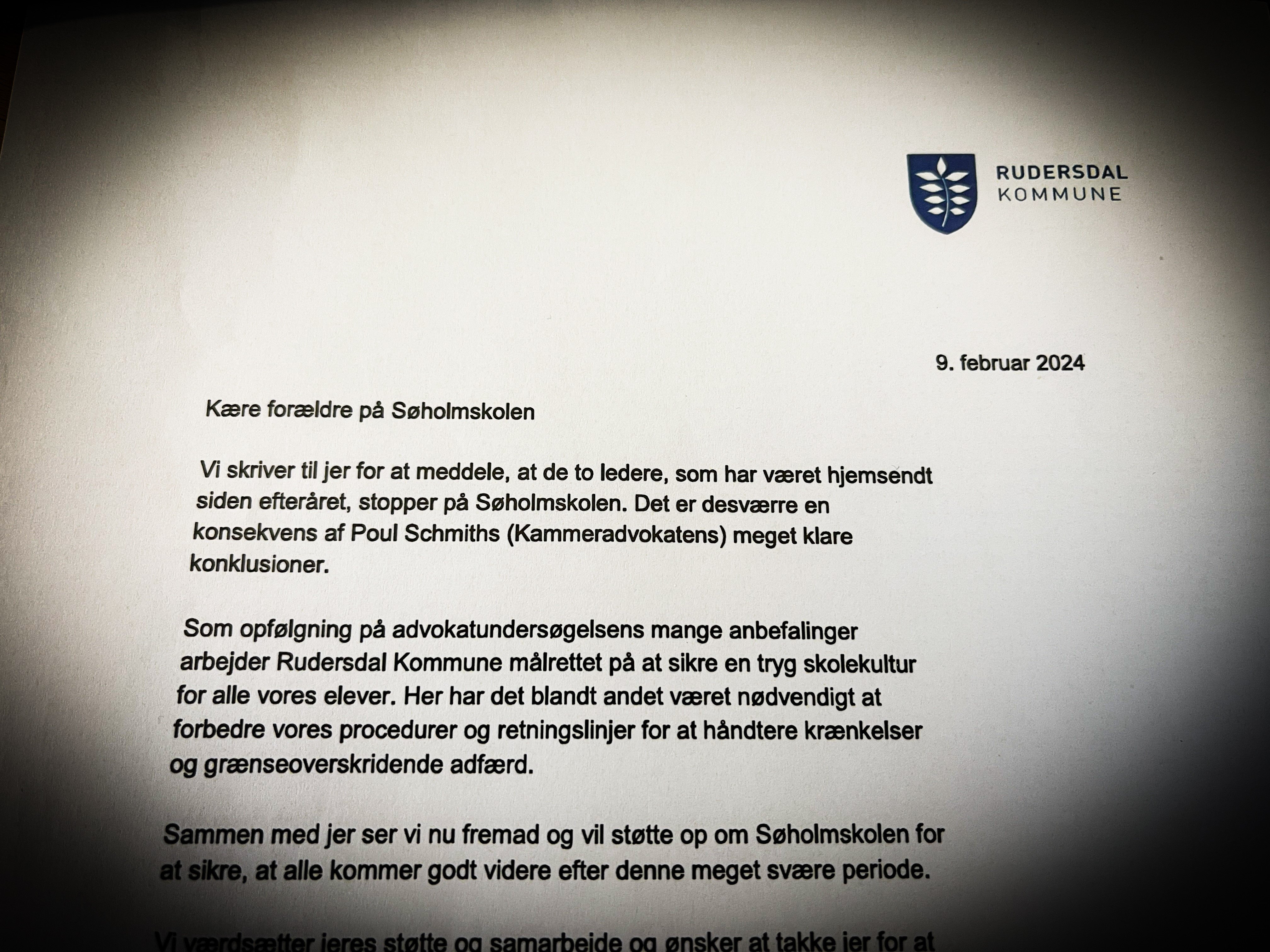9. februar i år skrev kommunen til forældrene på Søholmskolen, at man havde fyret skolens to ledere.