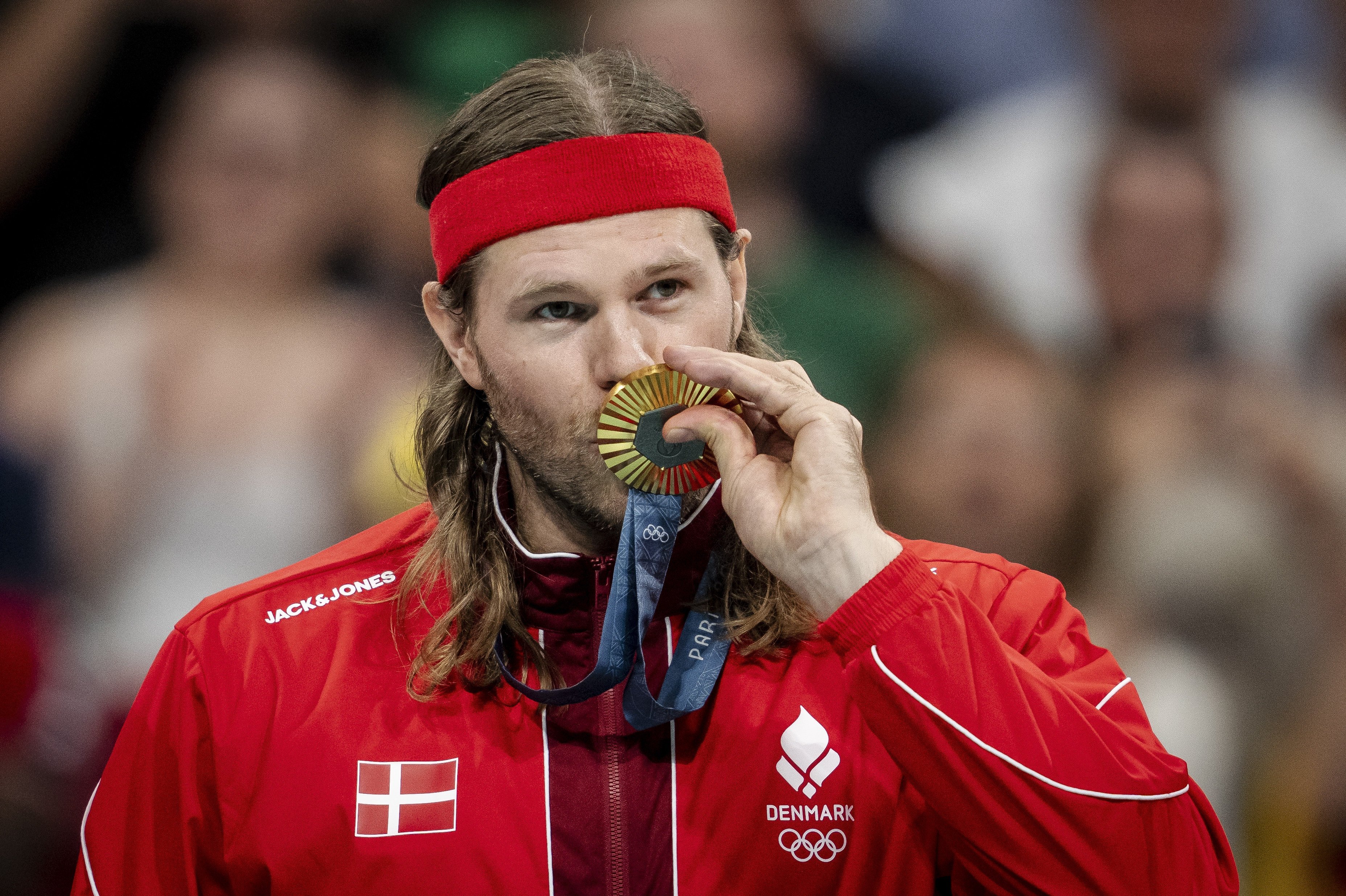 Mikkel Hansen afsluttede sin karriere på smukkeste vis med olympisk guld i Paris. Det kan han i høj grad takke sin kone for. (Arkivfoto).