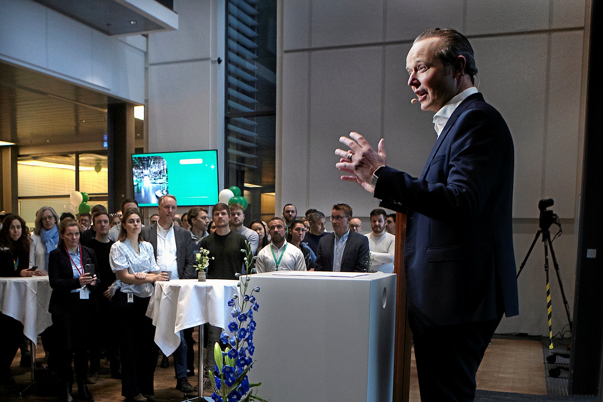 Fabriksdirektør for Fujifilm Diosynth Biotechnologies i Hillerød, Christian Houborg i forbindelse med indvielsen af fabrikkens seneste udvidelse.