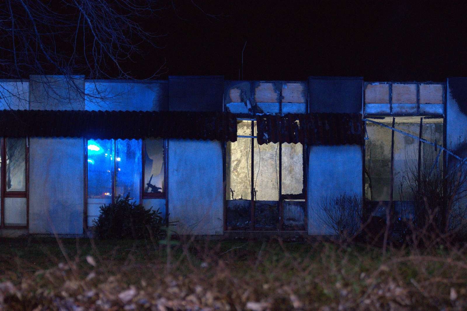 Brand i bygning.