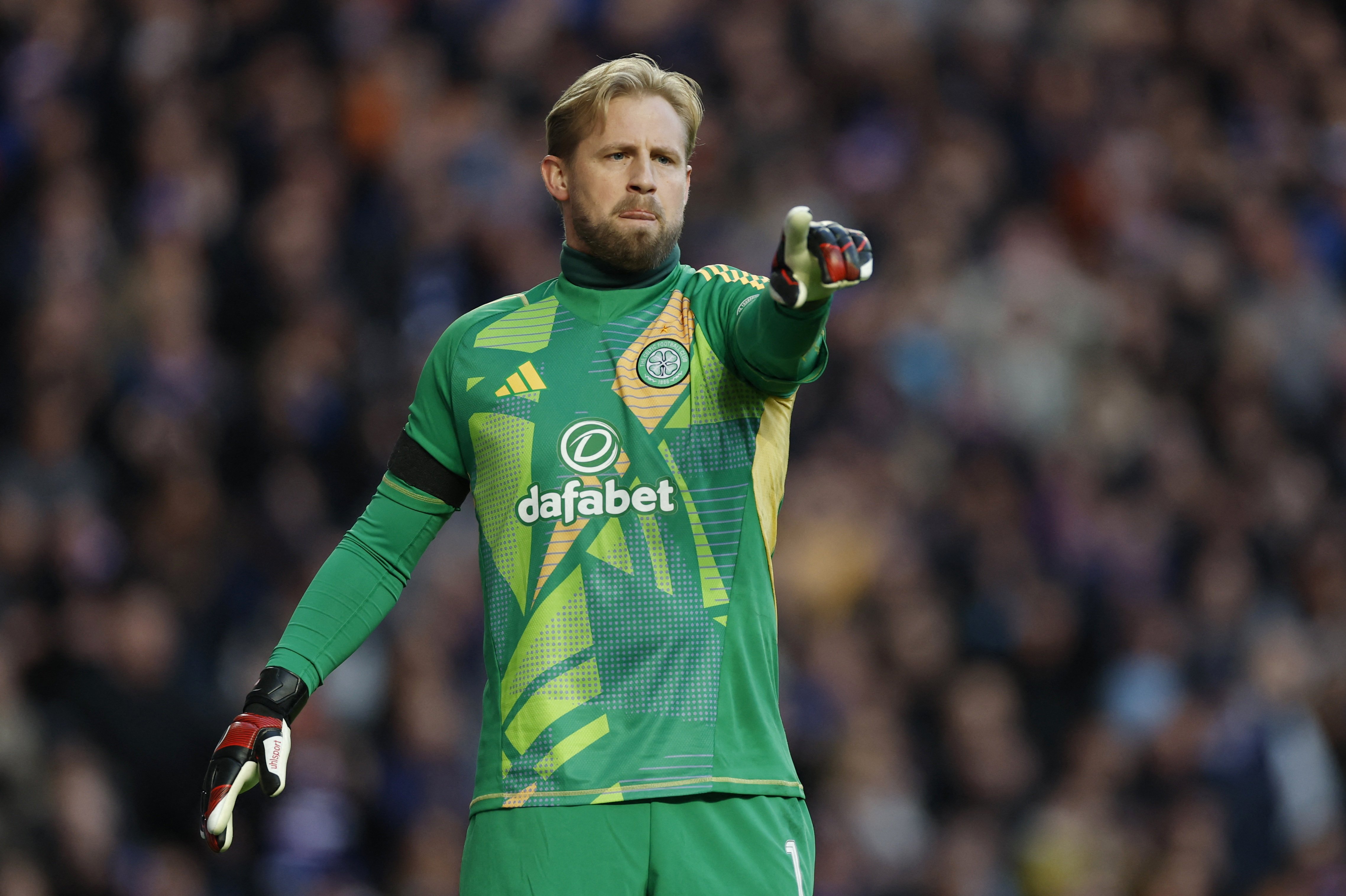 Kasper Schmeichel kom til Celtic i sommer. (Arkivfoto).