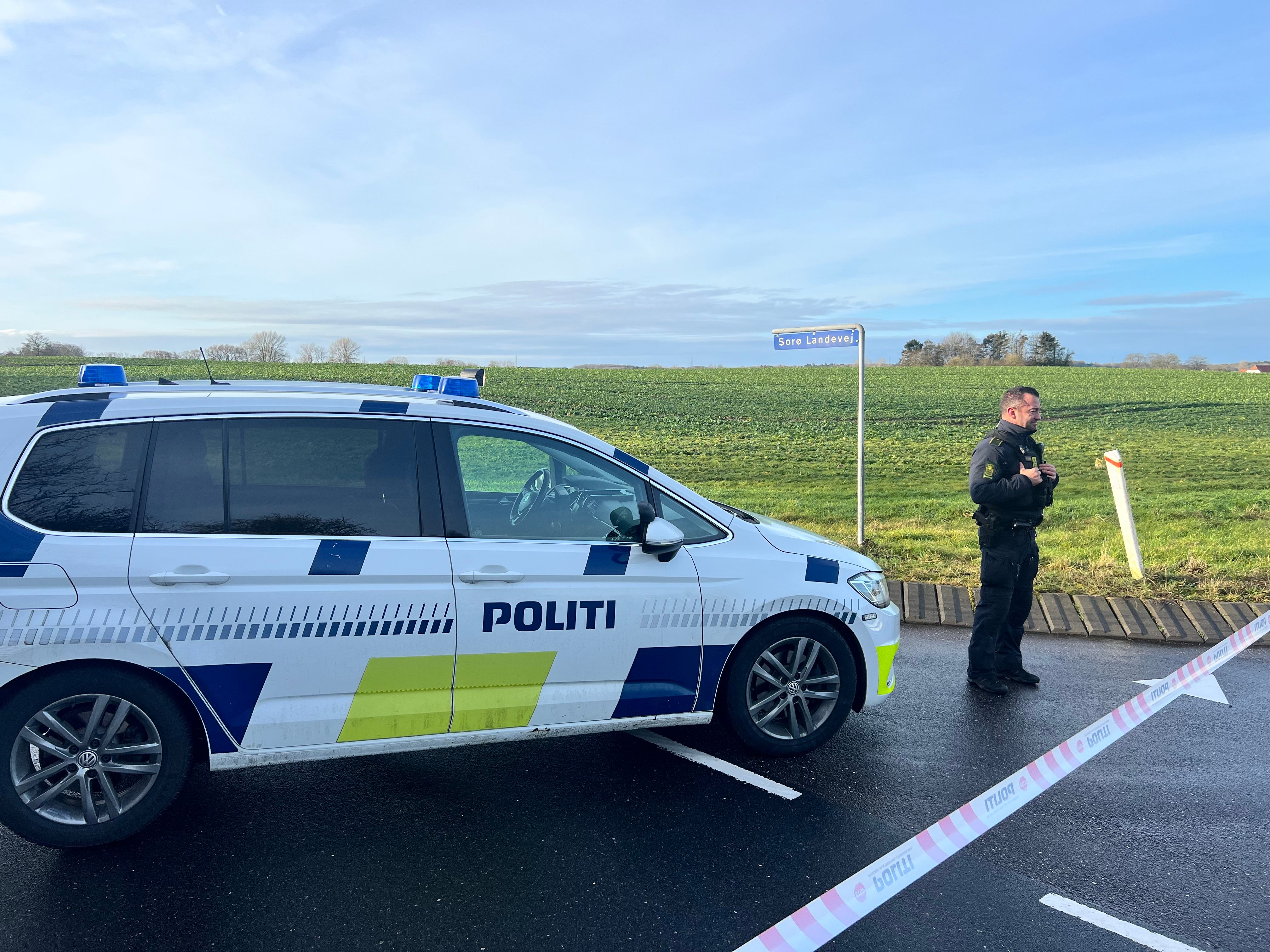 Politiet havde tirsdag afspærret området ved Eggeslevmagle nær Skælskør.