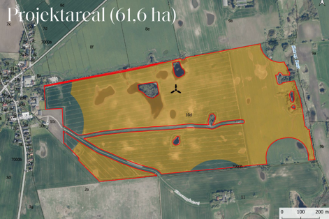 Her er kortet over energiparken med en placering af vindmøllen. Gartneriet, hvor storkene har rede, ses helt i toppen af kortet. - Obton Her er kortet over energiparken med en placering af vindmøllen. Gartneriet, hvor storkene har rede, ses helt i toppen af kortet.