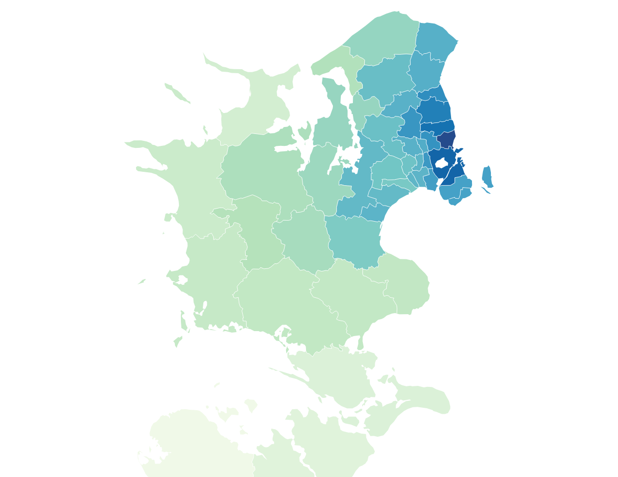 Priserne på villaer og rækkehuse stiger fortsat på det meste af Sjælland.