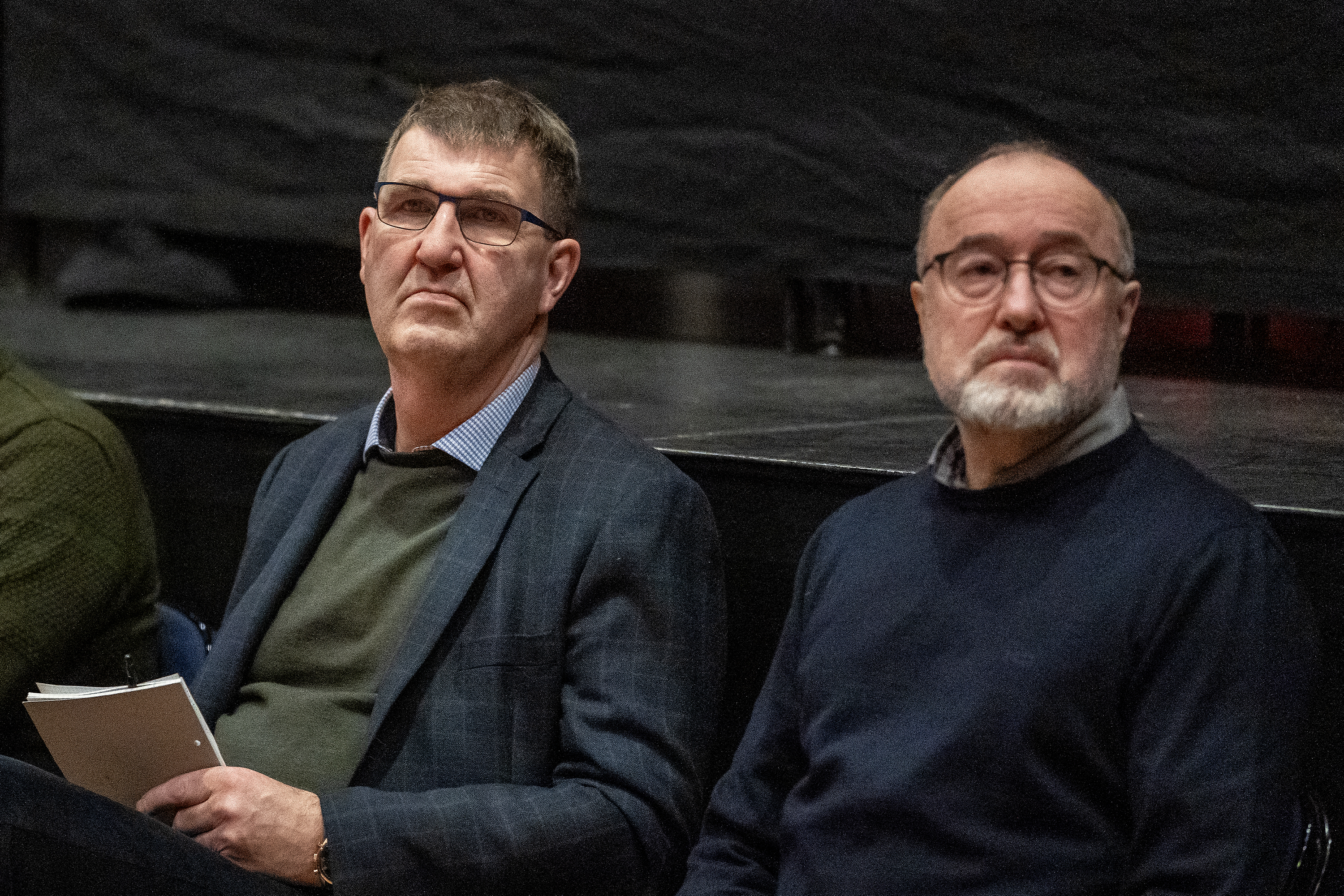 Lars Jonsson fra Nordsjællands Landboforening (til venstre) og Søren Mark Jensen fra Danmarks Naturfredningsforening i Hillerød er i gang med vigtige forhandlinger om den grønne trepart.
