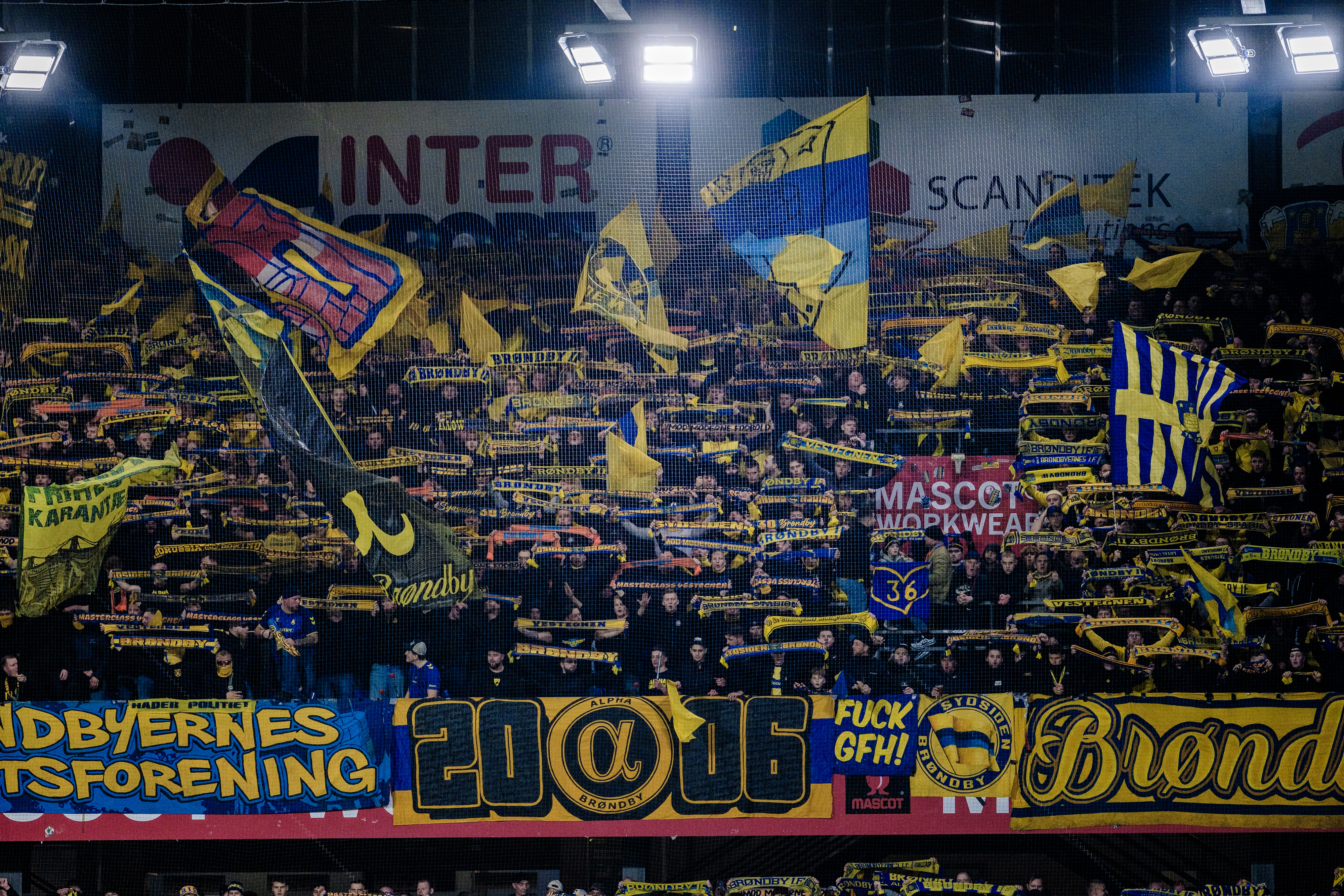 Mere end 2.000 tilhængere af Brøndby IF var på plads i Randers den 10. marts 2025.