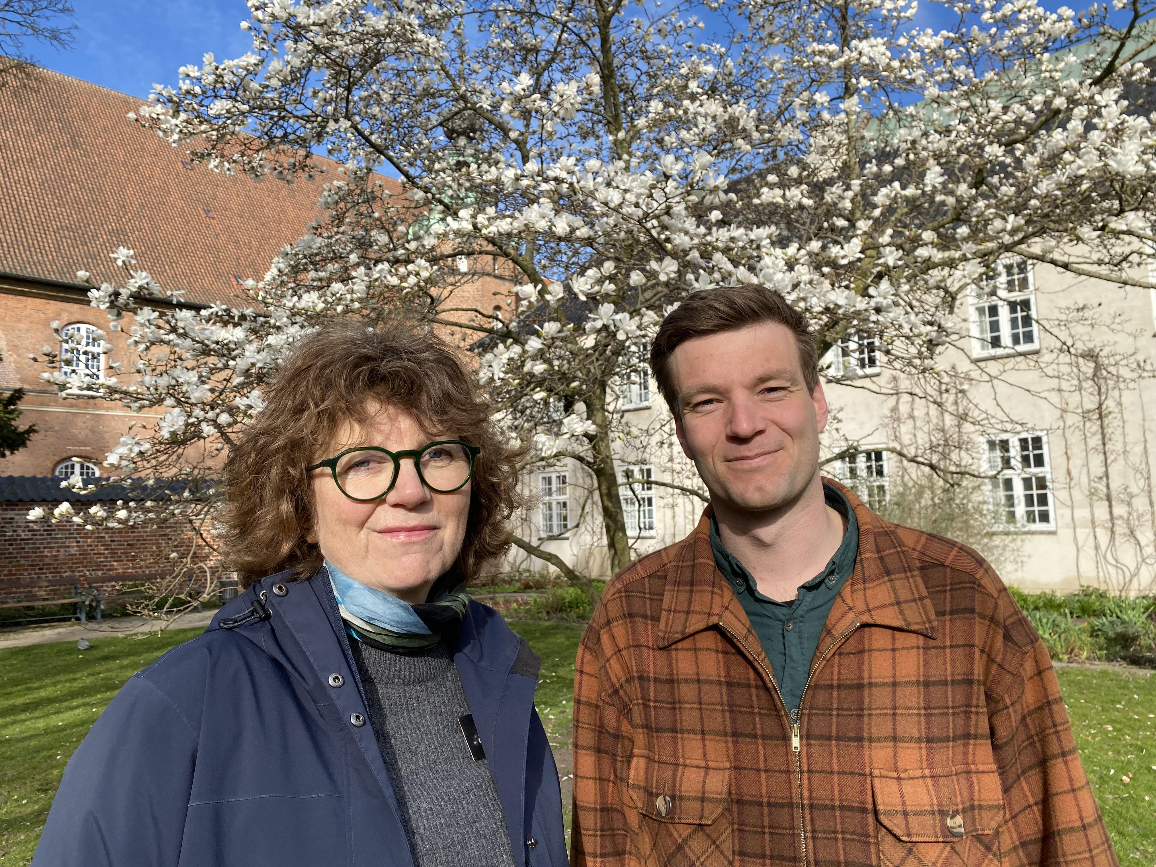 Helene Brochmann, medlem af Kommunalbestyrelsen i Gentofte og Sigurd Agersnap, medlem af Folketinget. Begge opstillede for SF i Københavns Omegn.