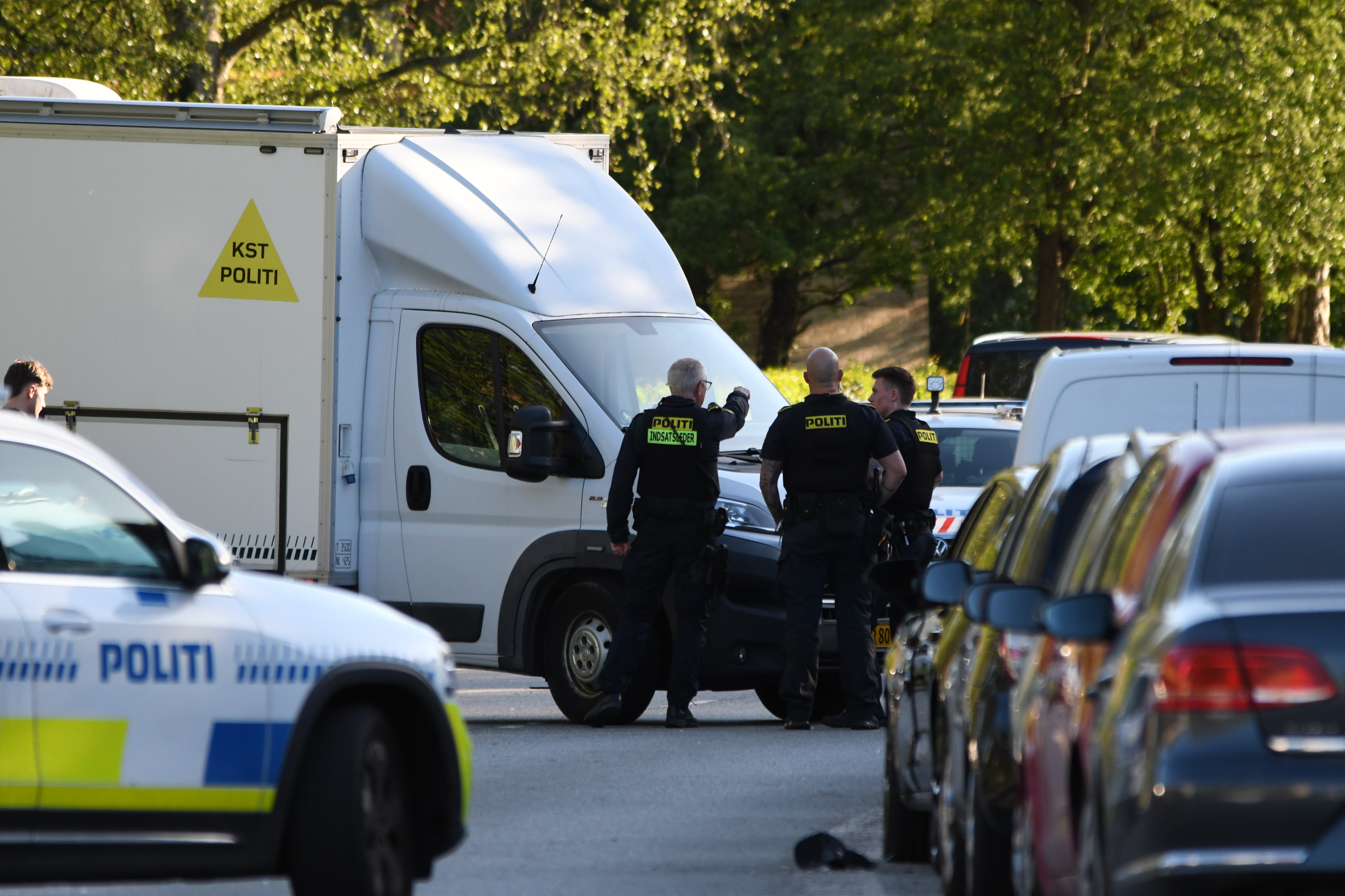 Politiet er massivt til stede.