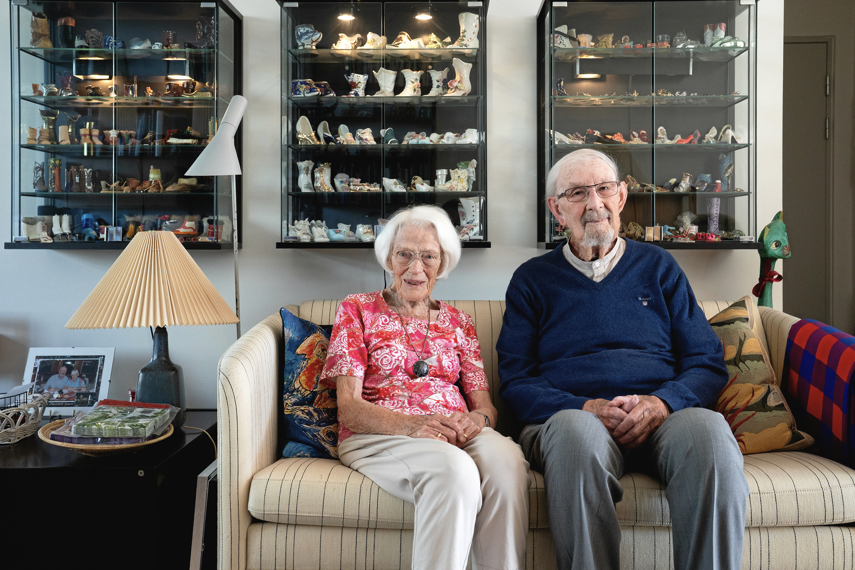 Lis Leadbetter og hendes mand David Leadbetter samlede på minturesko fra deres mange fælles rejser.