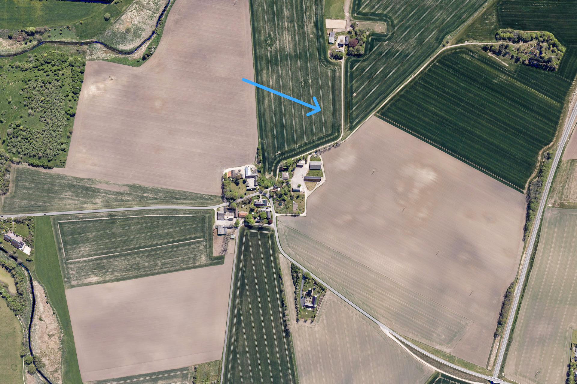 Høm Møllevej, hvor den vanvittige køretur endte, er ikke en naturlig del af ruten Jylland-Nordsjælland.