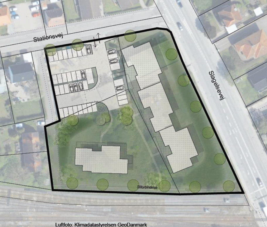 Et nyt etagebyggeri kan muligvis blive en realitet på Slagelsevej tæt ved jernbanen og Kalundborgs midtby.
