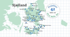Sådan er de 42 projekter fordelt på Sjælland. - Nordea-fonden Sådan er de 42 projekter fordelt på Sjælland.