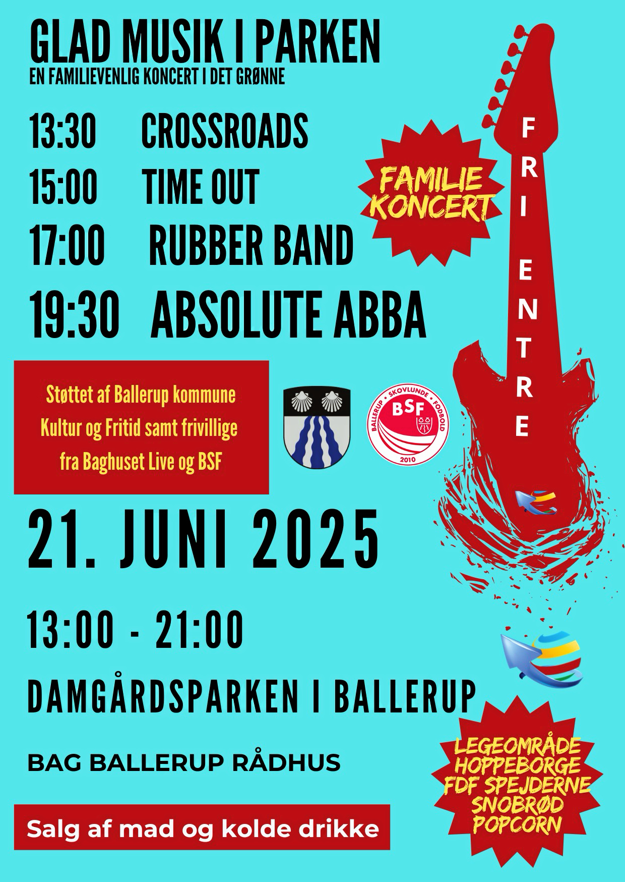 Sådan ser plakaten til årets lokale 'festival' i Damgårdsparken ud.
