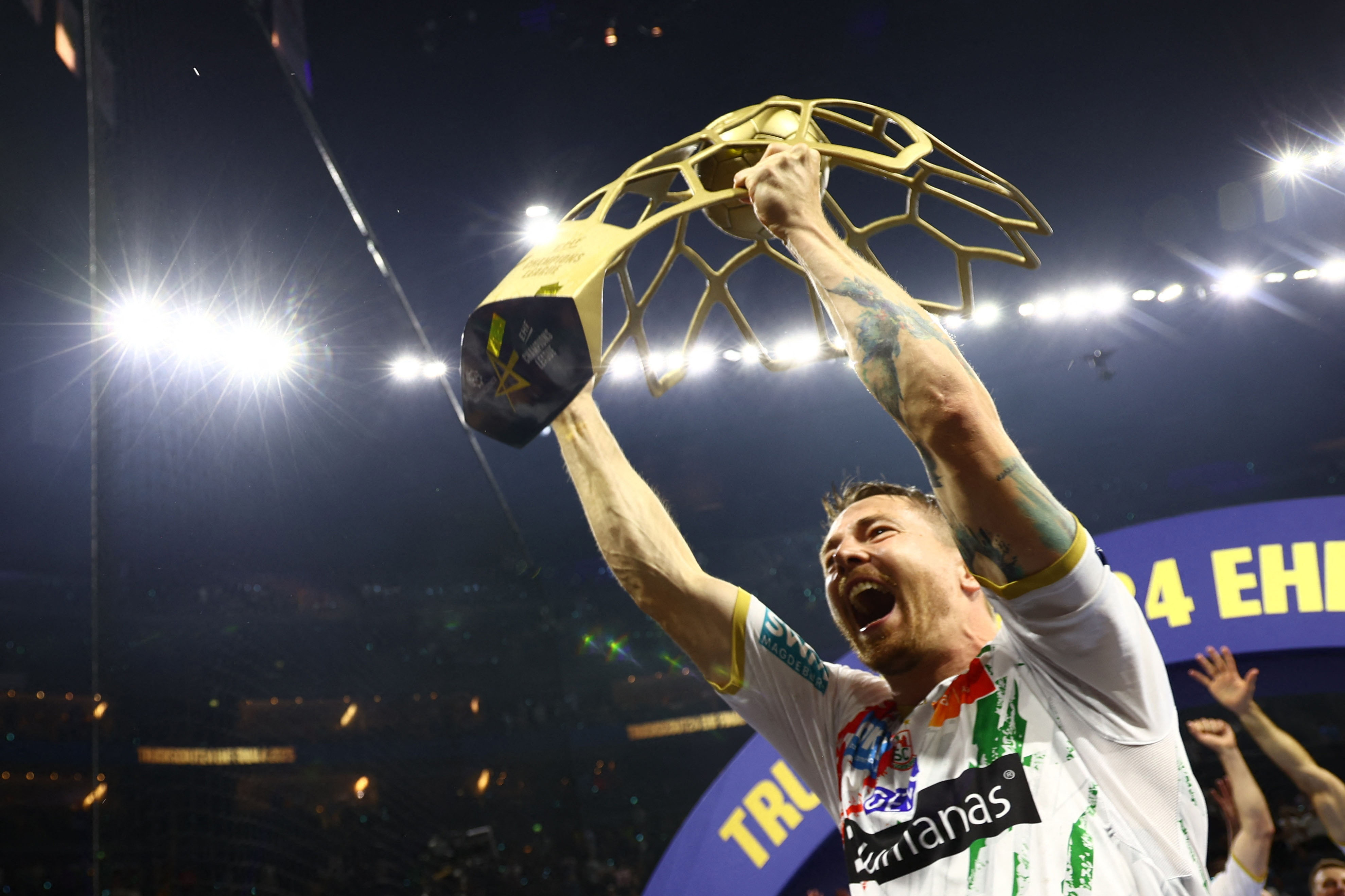 Michael Damgaard løftede søndag Champions League-trofæet med Magdeburg. I den kommende sæson vender han hjem til Danmark og skal spille for nyoprykkede HØJ. (Arkivfoto).