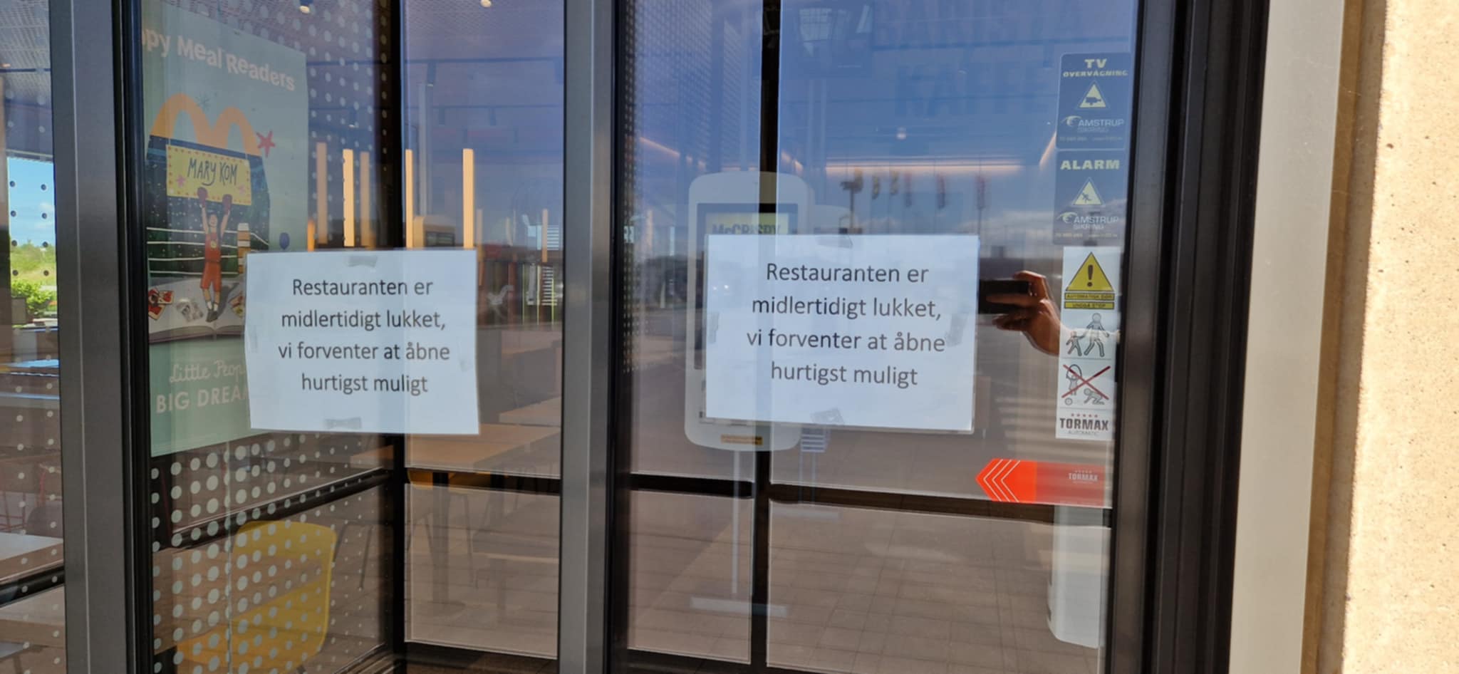 McDonalds i Korsør er midlertidig lukket.