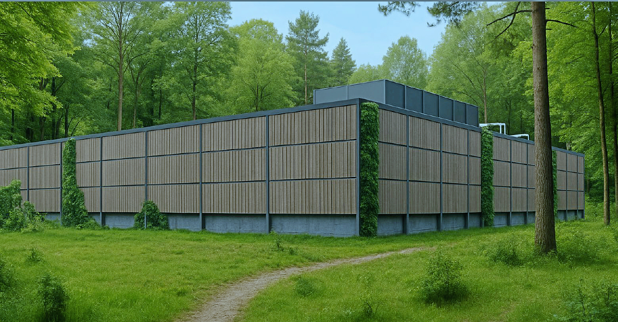 Politikerne vil arbejde for, at der her på grunden skal være skov. Men ejerne af grunden har andre planer, som skitsen her indikerer.