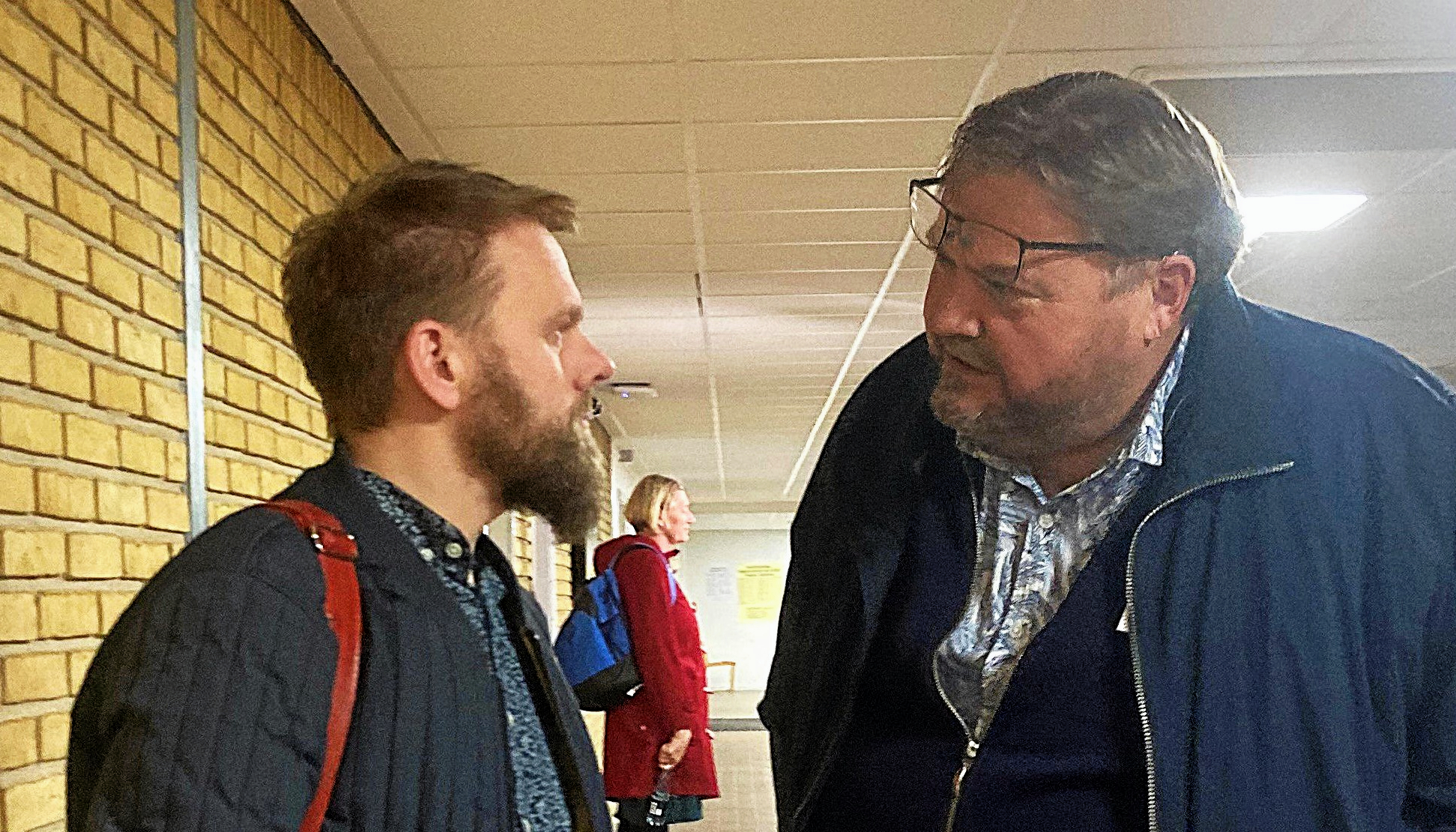Radikale Venstres Thomas Nicolaisen og Søren Myrup på valgnatten i 2021.