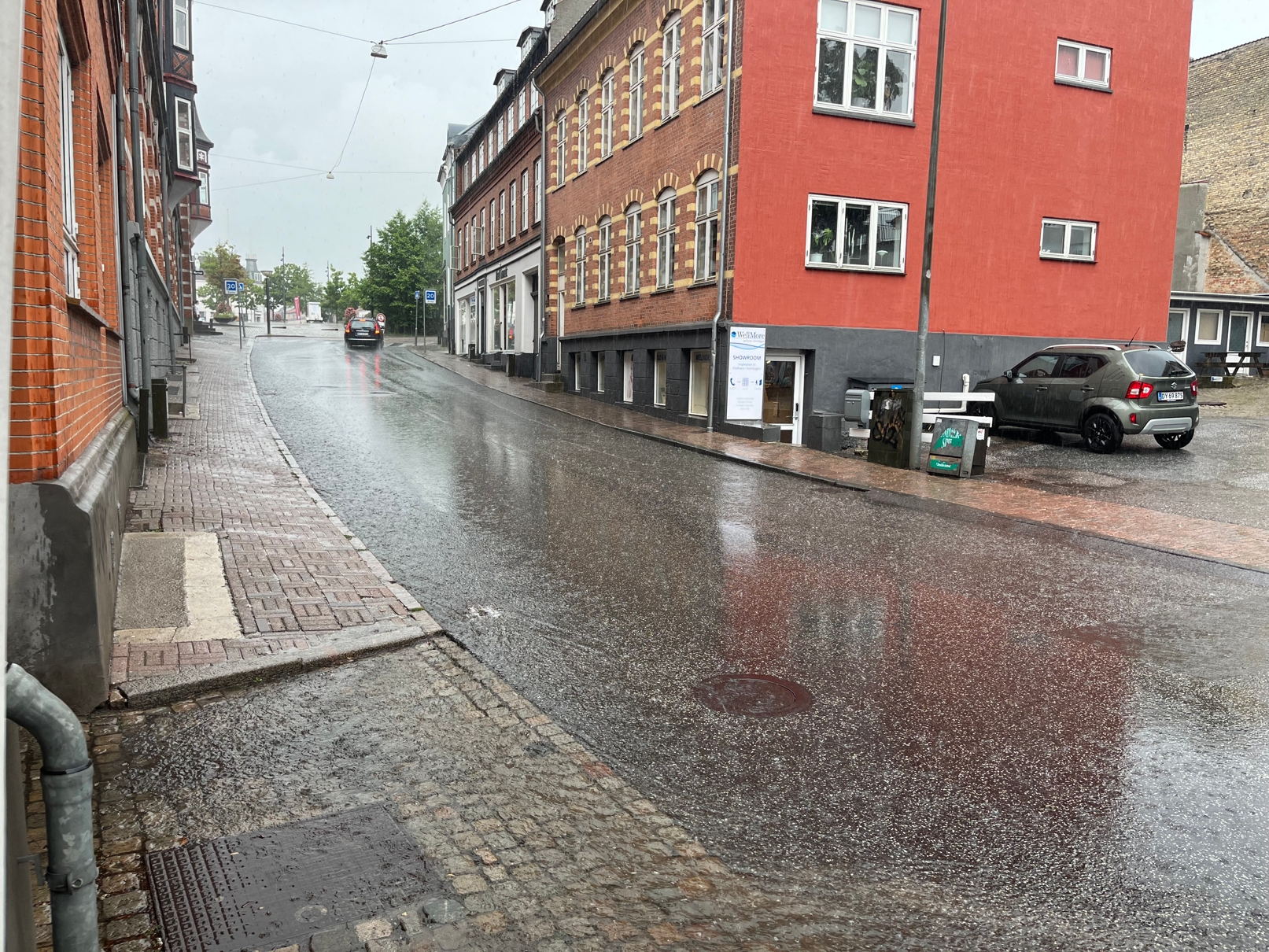 Regn i Ringsted på Søgade. - Lucia Lopez Pintos Regn i Ringsted på Søgade.