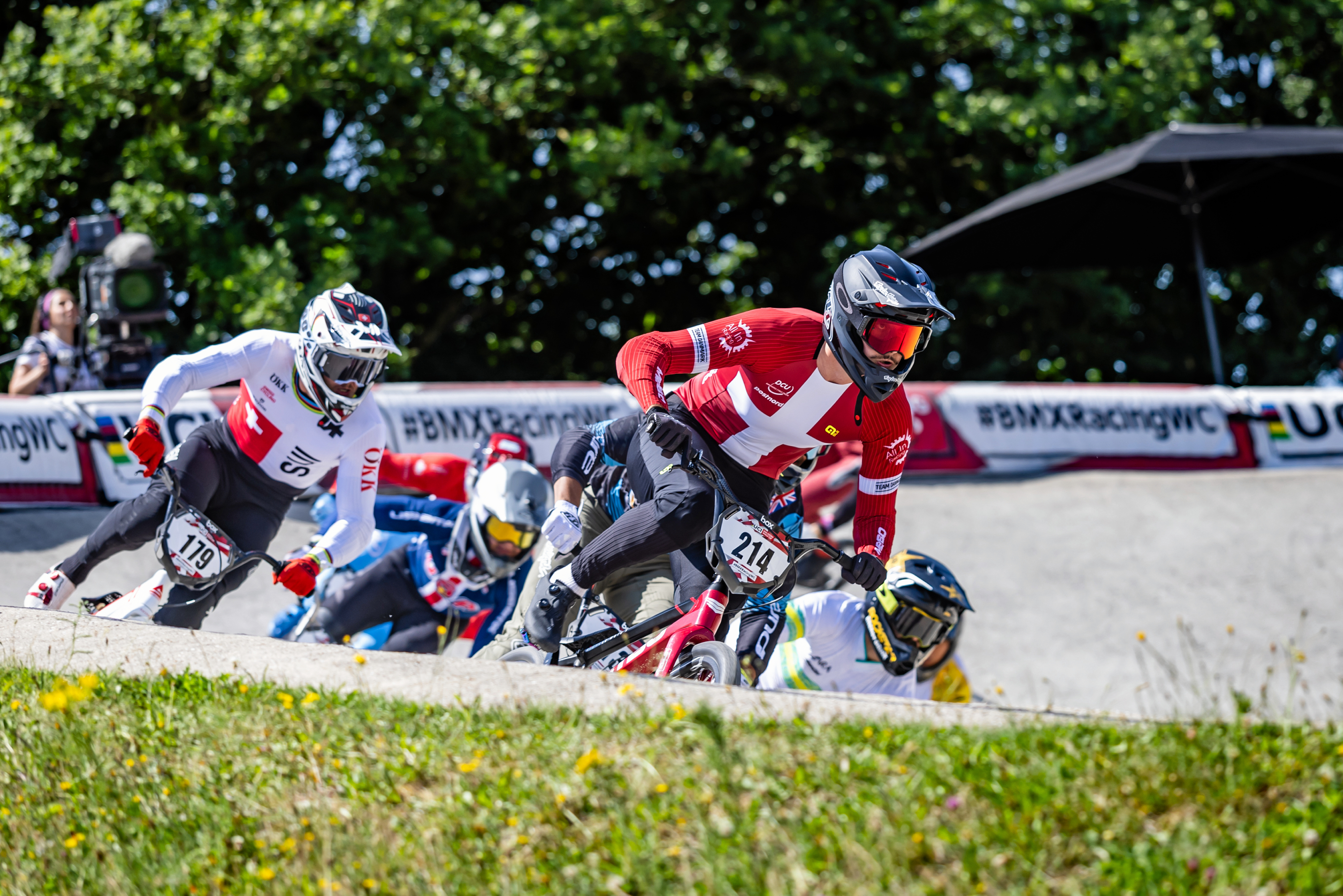 Jakob Sardag fra Roskilde BMX under et world cup-løb i Papendal i Holland i juni, hvor han nåede semifinalen.