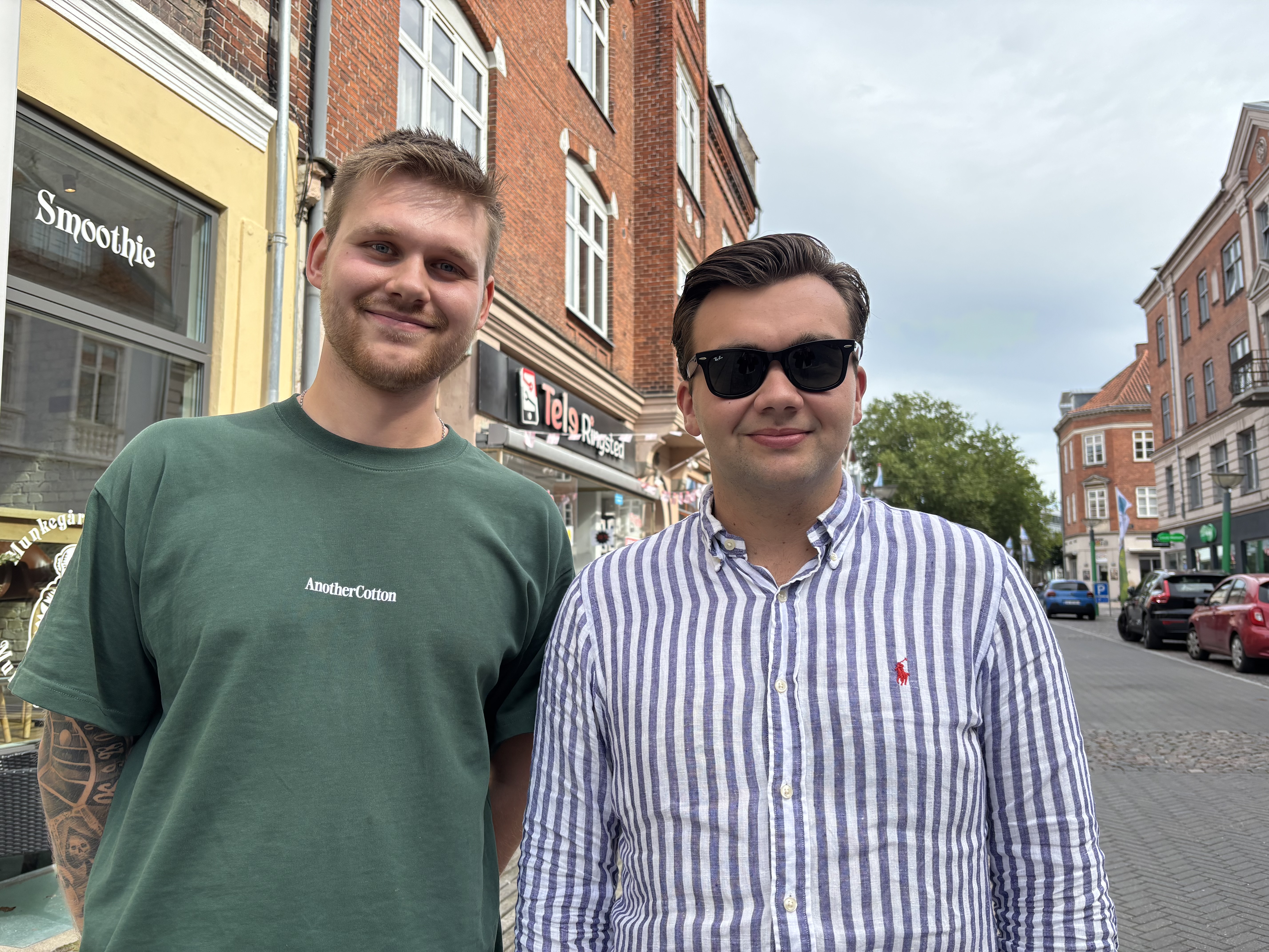 Marcus Svendsen og Mathias Vilstrup savner noget i bymidten.