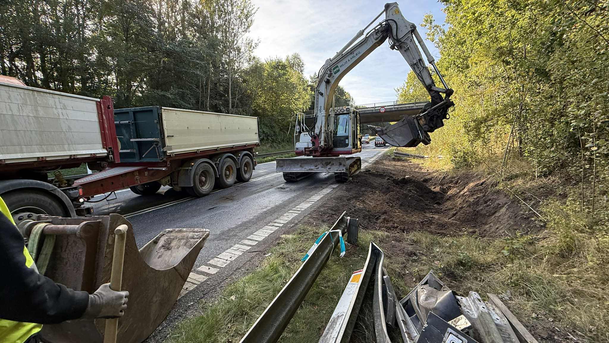 Det blev til en lang arbejdsdag efter trafikulykken.