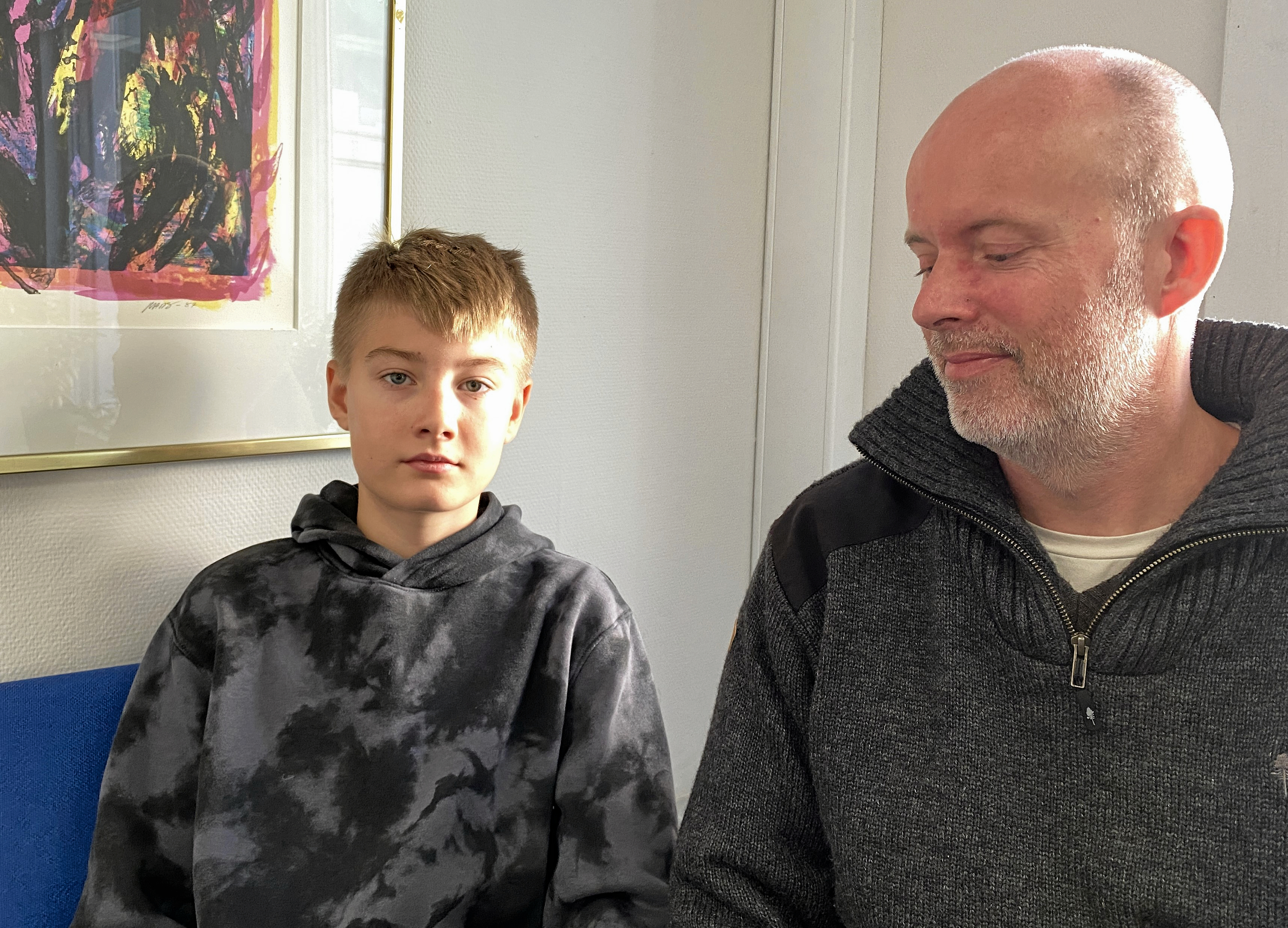 12-årige Waldemar og hans far, Simon Wismer-Pedersen.