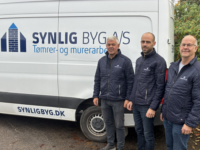 Jim Jacobsen (th), Morten Mechta og Mogens Mouritsen (tv) er gået sammen om en ny håndværksvirksomhed i Sorø.