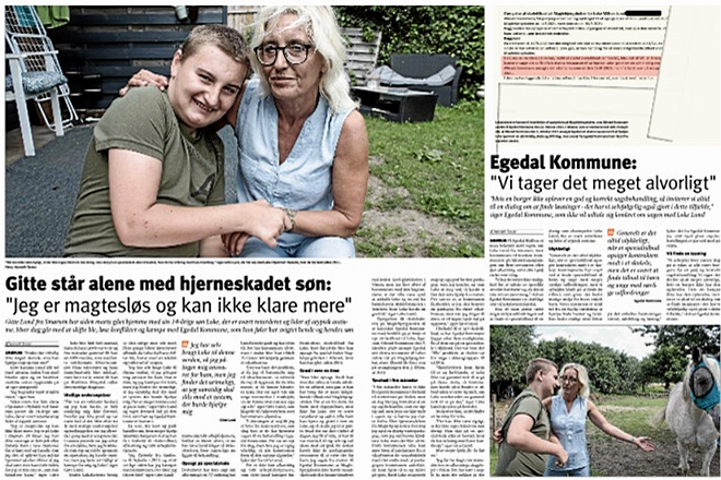 Sjællandske Nyheder bragte i sommeren 2021 for første gang historien om Loke Lund. Dengang stod hans mor Kamma Lund også alene med sin hjerneskadede søn. Sjællandske Nyheder bragte i sommeren 2021 for første gang historien om Loke Lund. Dengang stod hans mor Kamma Lund også alene med sin hjerneskadede søn.