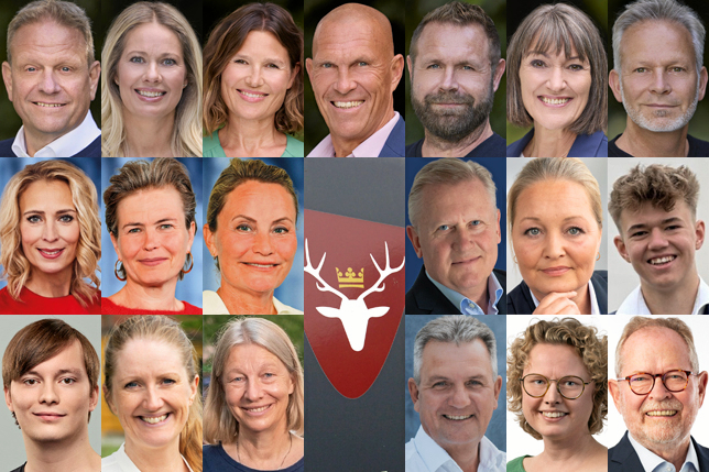 Den nye kommunalbestyrelse i Hørsholm, øverst fra venstre: Morten Slotved (K) borgmester, Maj Allin Thorup (K), Charlotte Kirchheiner (K), Ole Wessung (K), Joachim Boldsen (K) nyvalgt, Annette Wiencken (K), Esben Dyekjær (K), Ann Lindhardt (V), Fie Smith (V) nyvalgt, Dorte Holst (V) nyvalgt, Bent Christensen (LA) nyvalgt, Maria Dahl (LA) nyvalgt, Mathias Westen (LA)nyvalgt, Marcus Guldager (S), Stine Pagh (R) nyvalgt, Anne Ehrenreich (LAE), Henrik Klitgaard (BL), Louise Zabel (SF) og Thorkild Gruelund (SK).