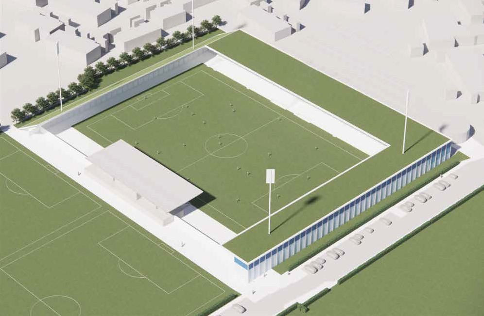 Der er lavet mange tegninger for et nyt stadion i Rådmandshaven. I lokalplanforslaget er første etape endt med at se sådan ud.