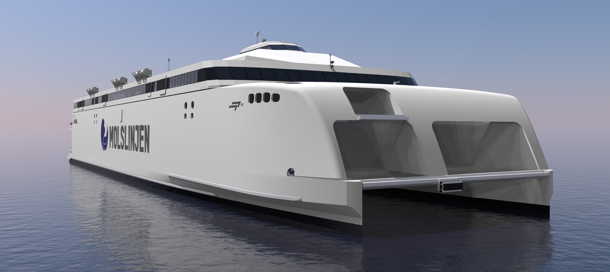 1483 passagerer kan der være om bord på Molslinjen kommende mege-katamaraner. - Incat Tasmania 1483 passagerer kan der være om bord på Molslinjen kommende mege-katamaraner.