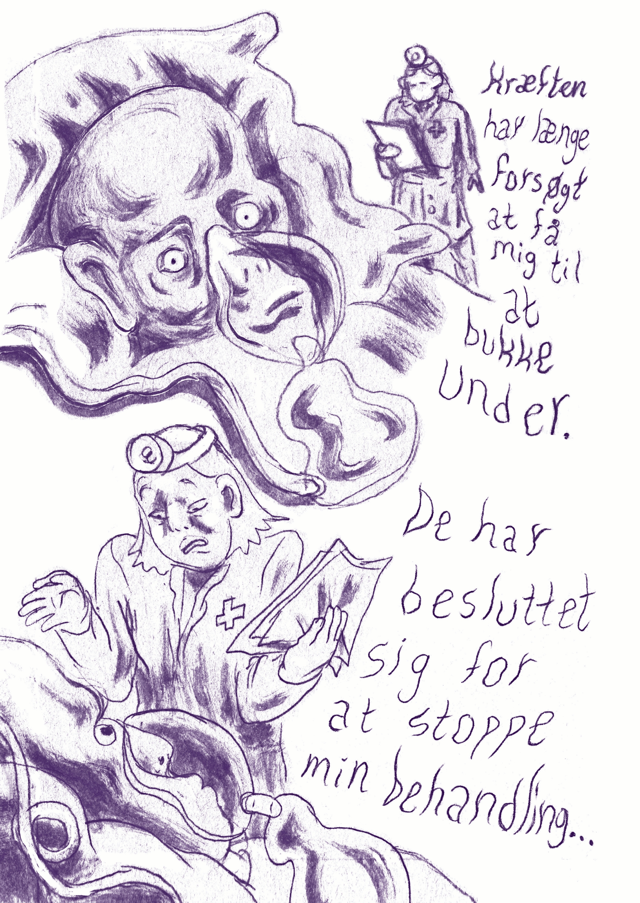 Illustrator Thit Bitschs har lavet tegninger til 13-årige Olivias vindertekst. - Presse Illustrator Thit Bitschs har lavet tegninger til 13-årige Olivias vindertekst.