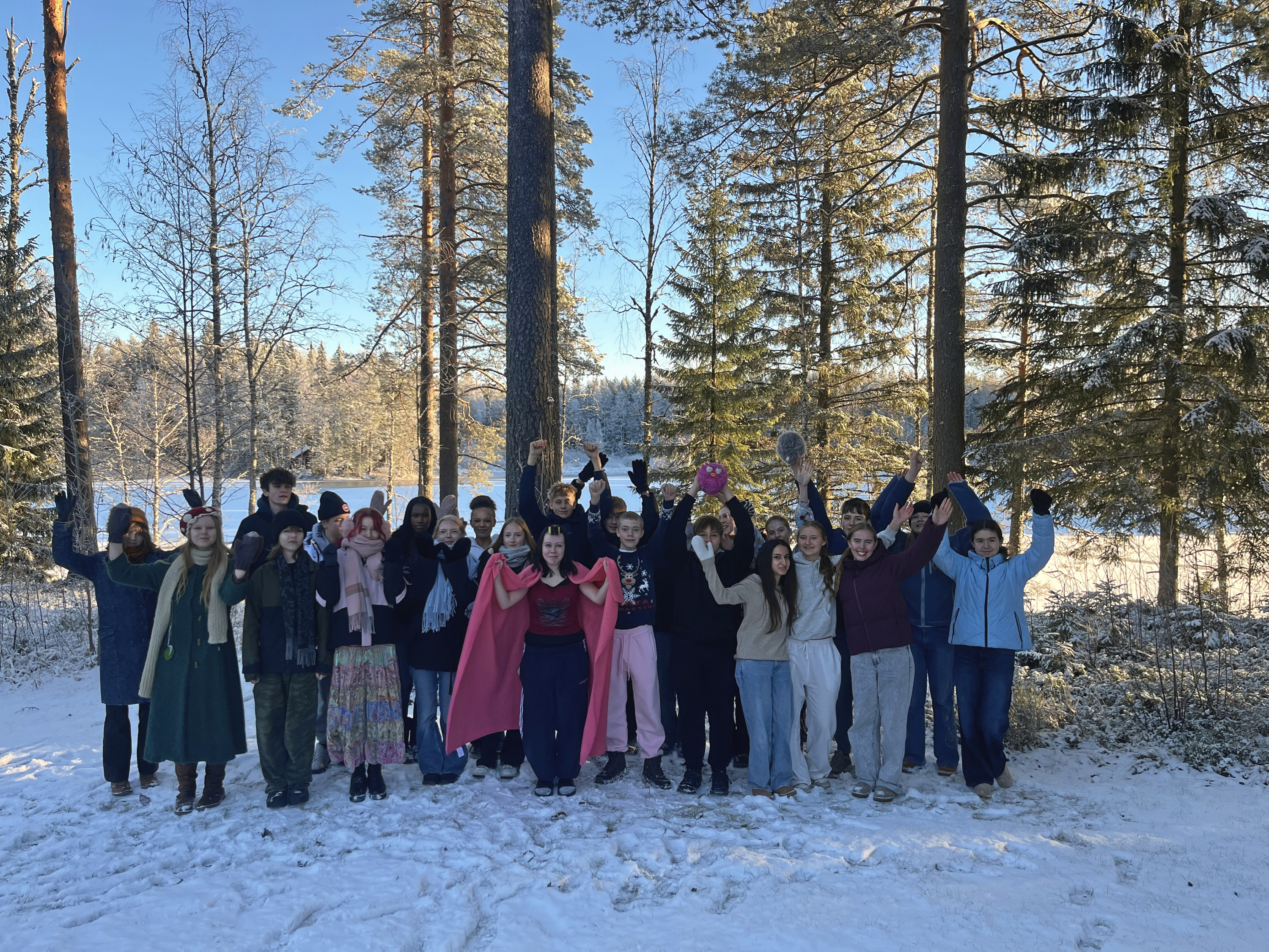 Højt humør hos de unge, der tog på udveksling i Kiponniemi.