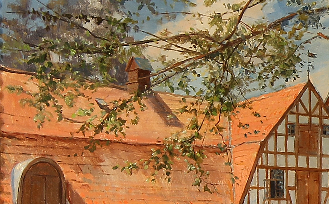Carlo Hornung Jensen (1882-1960) malede flere skønne malerier af Sandviggård. Det er fra 1954 kort før gården blev nedrevet. - Lokalhistorisk Arkiv Hillerød Carlo Hornung Jensen (1882-1960) malede flere skønne malerier af Sandviggård. Det er fra 1954 kort før gården blev nedrevet.
