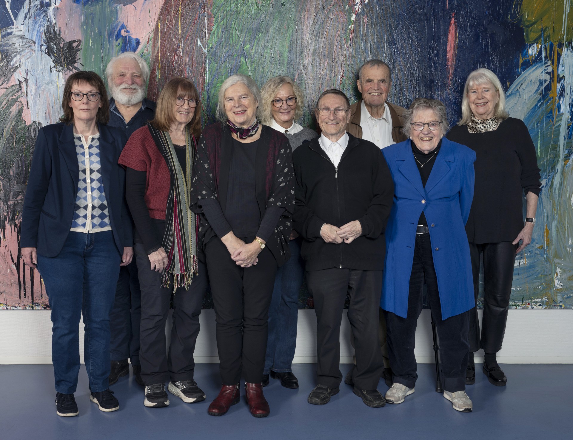 Det nye Seniorråd, fra venstre: næstformand Annemarie Frankær, kasserer Niels Søndergaard, Annette Wethje, formand Lisbeth E. Knudsen, Lone Andersen, Finn Kamper-Jørgensen, Jørgen Simonsen, Grethe Troensegaard, Bodil Rasmussen.