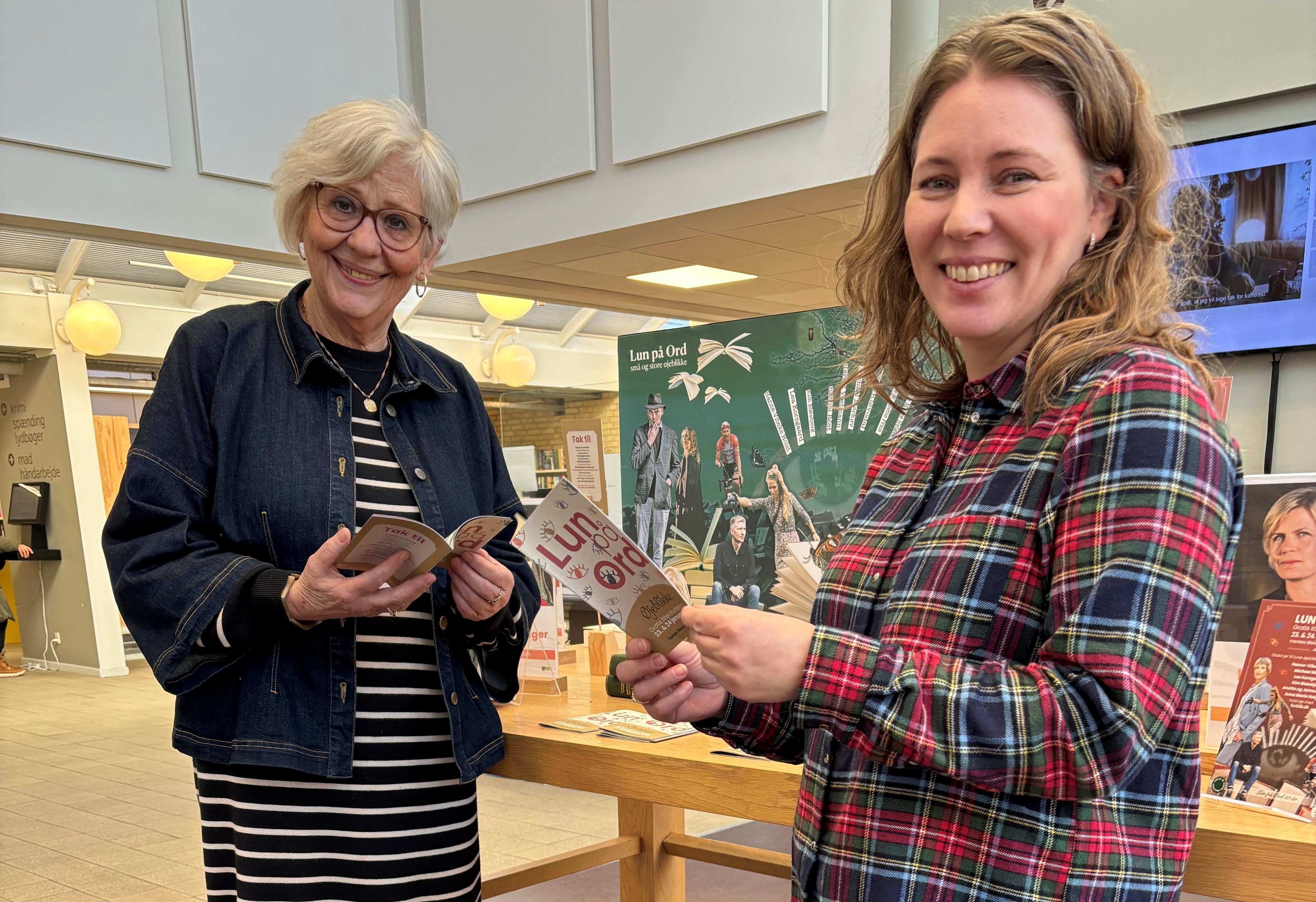Helle Winther og Ann-Lisbeth Holm er hovedkræfterne bag litteraturfestivalen Lun på Ord.