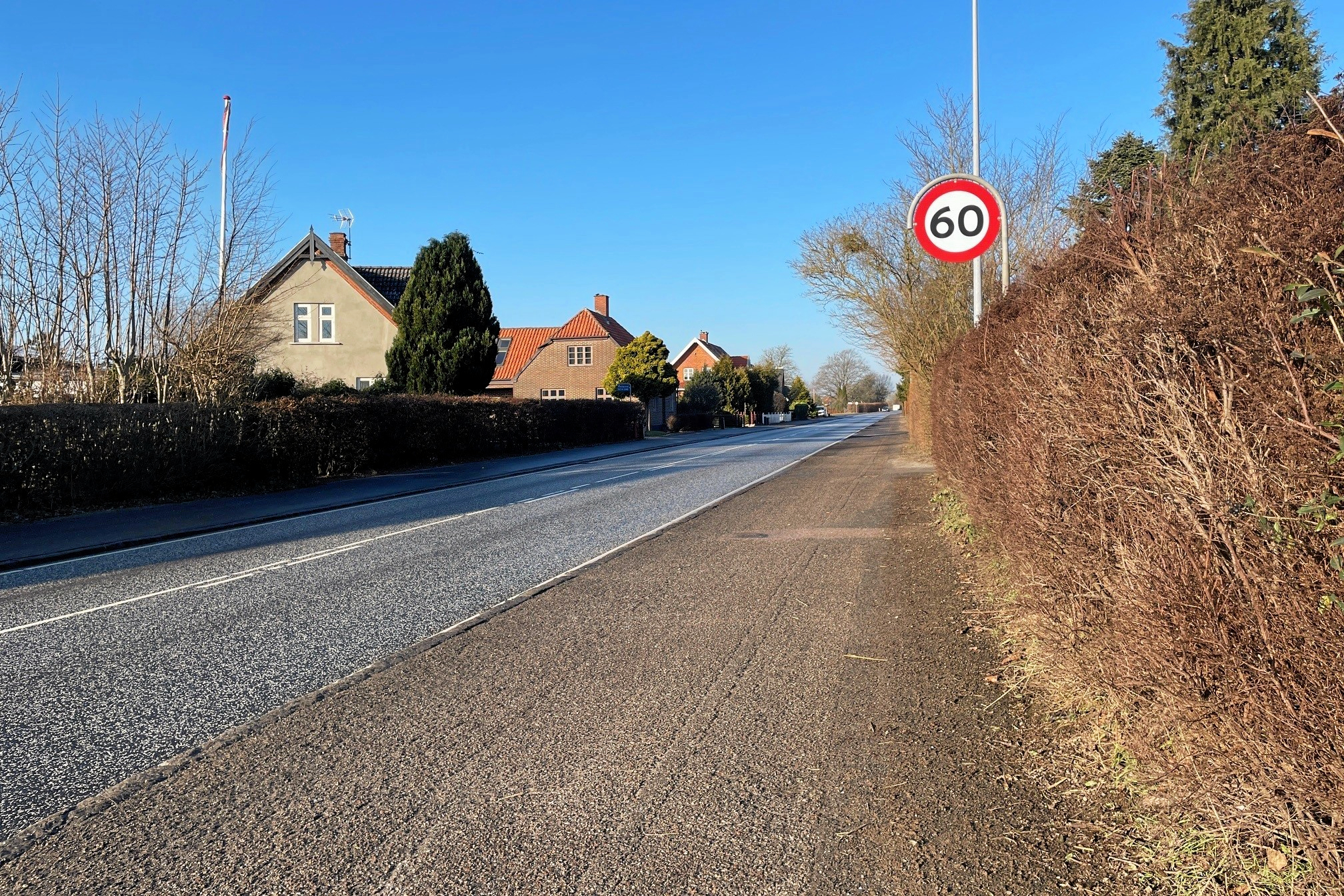 Lige ved skiltet ud for Haslevvej 293 i Sneslev, blev en af landsbyens beboere kørt ned bagfra.
