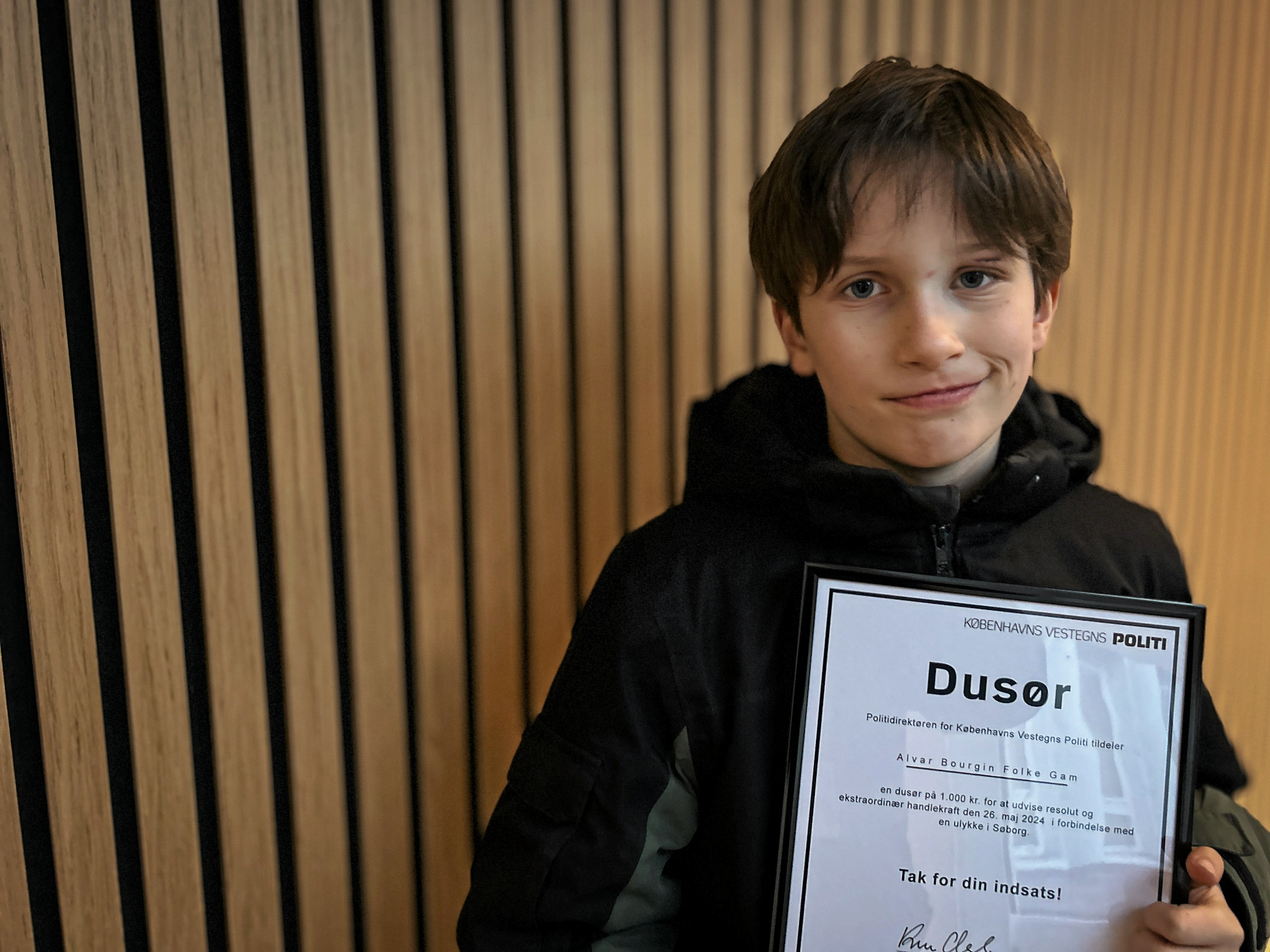 Ni-årige Alvar har fået en dusør.