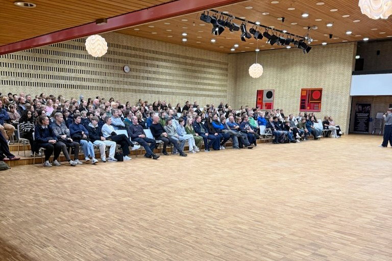 Informationsmødet om den nye STX-F klasse på Frederikssund Gymnasium var velbesøgt.