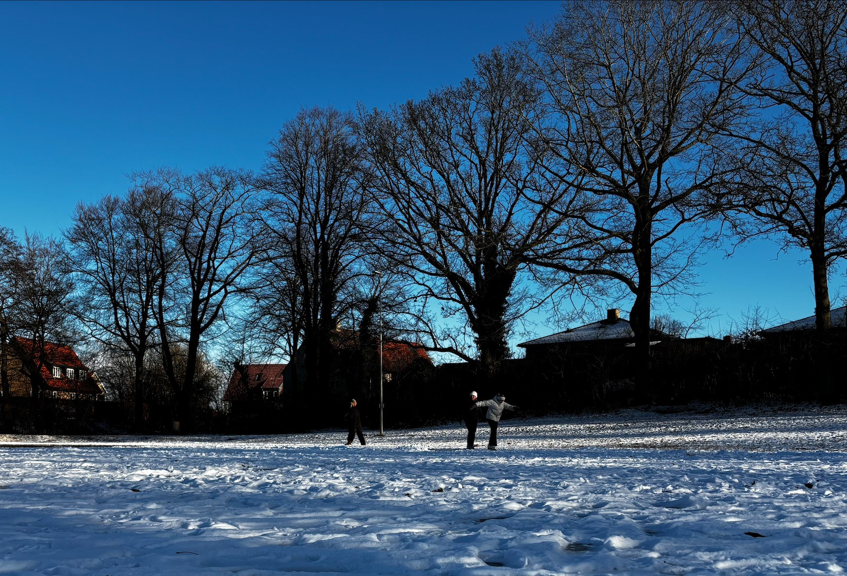 Helsingør Kommune har åbnet for skøjteløb - her Smørhullet ved Tordenskjoldsvej, hvor der nu er lukket for færdsel..