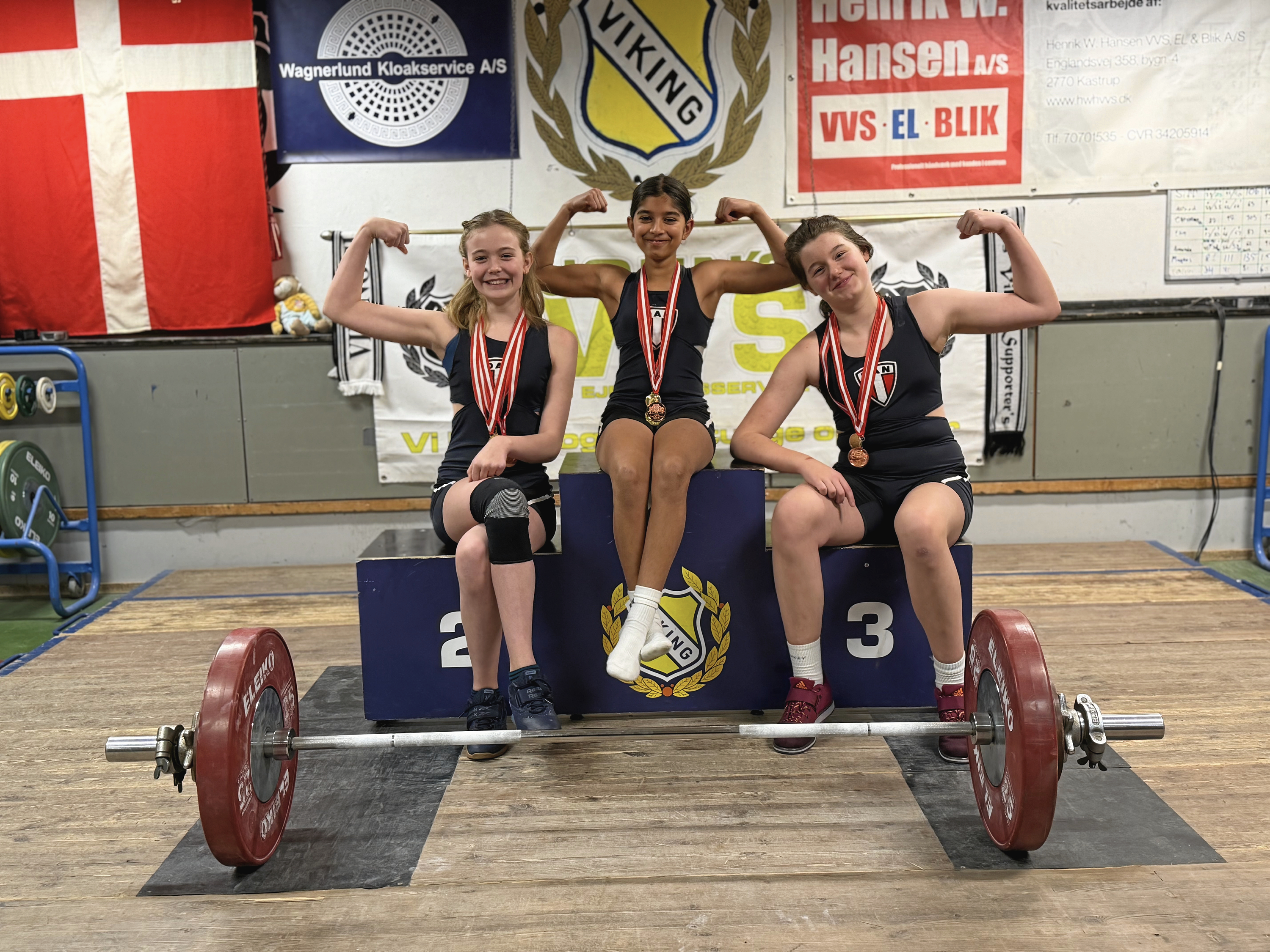Der var medaljer til både Sille Nordal, Ea Folman Finne og Nora Larsen fra Atletklubben Dan ved DM i vægtløft.