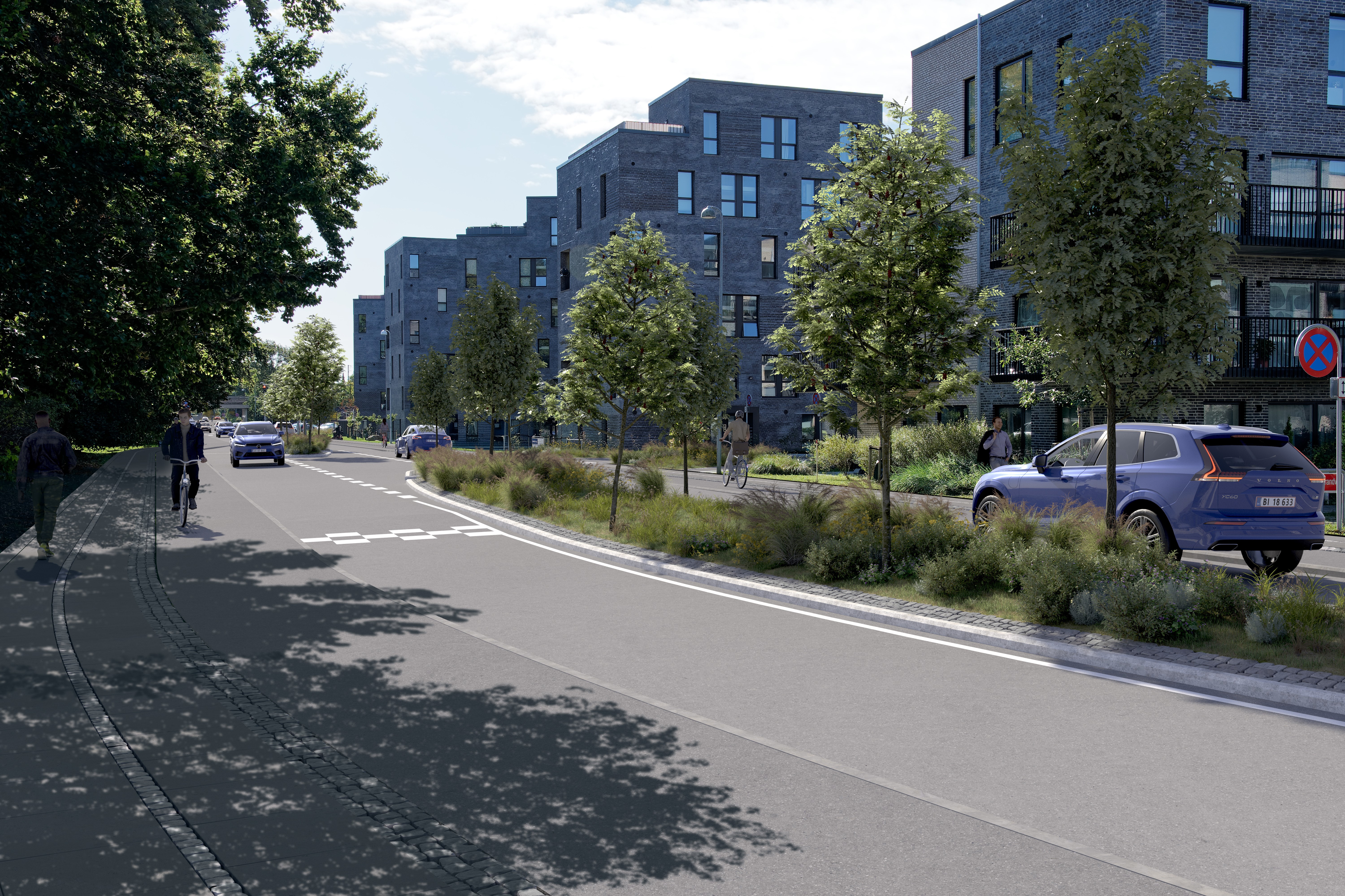 I forbindelse med arbejdet anlægger kommunen plantebede ved Risingeparken og Torbenfeldvej.