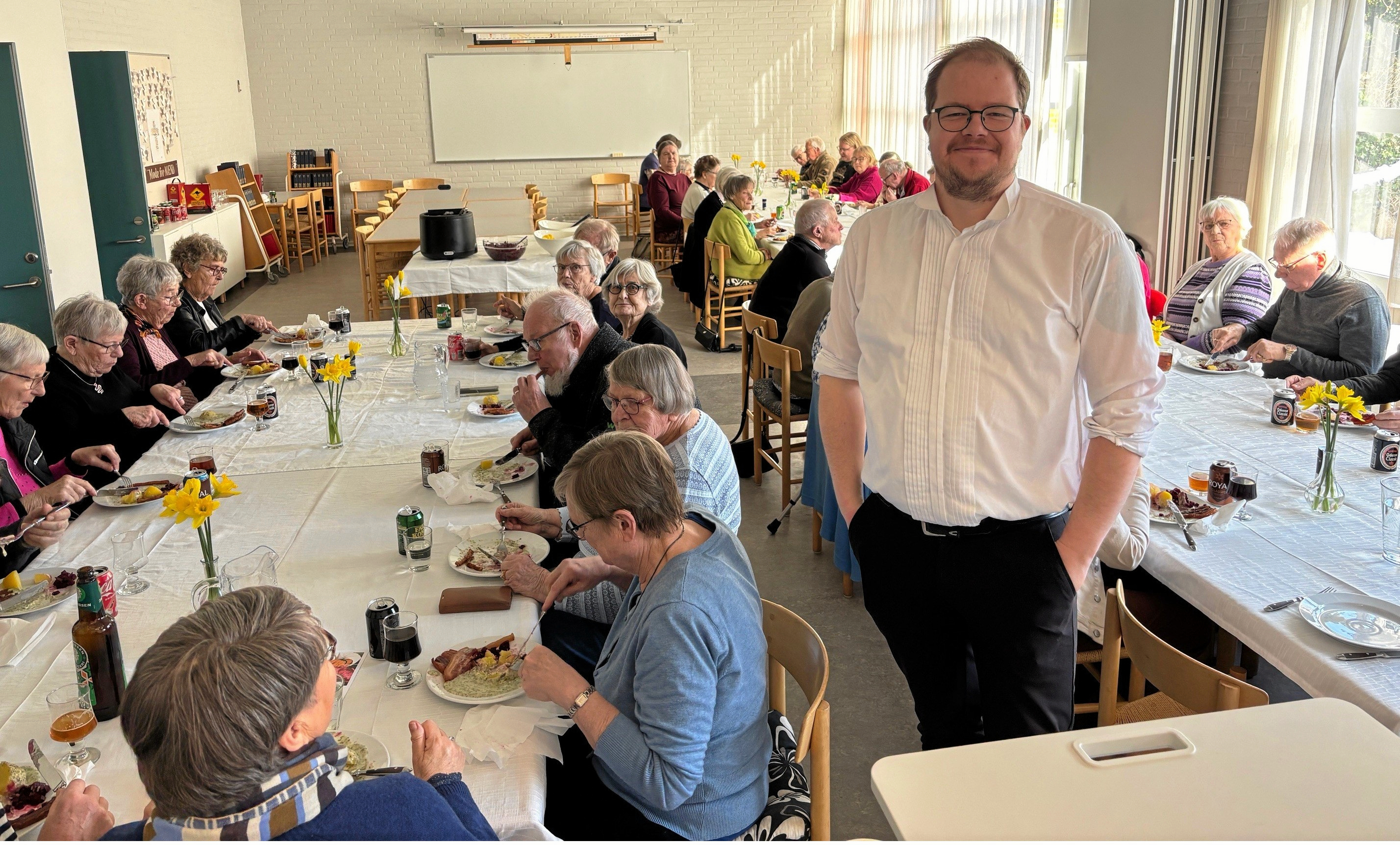 Sognepræst Christian Wendelbo er manden bag den lokale markering af flæskesøndag i Sct. Mortens Gaard.