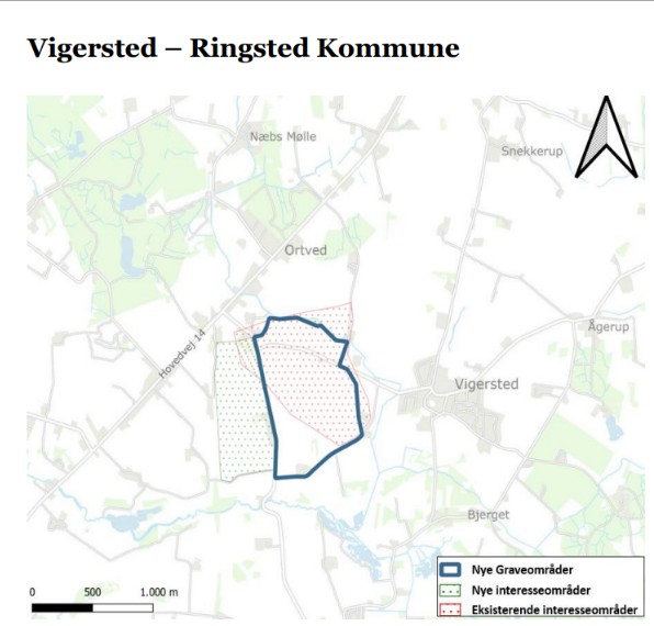 Region Sjælland vil give tilladelse til at grave grus og råstoffer indenfor det tykke blå streg.